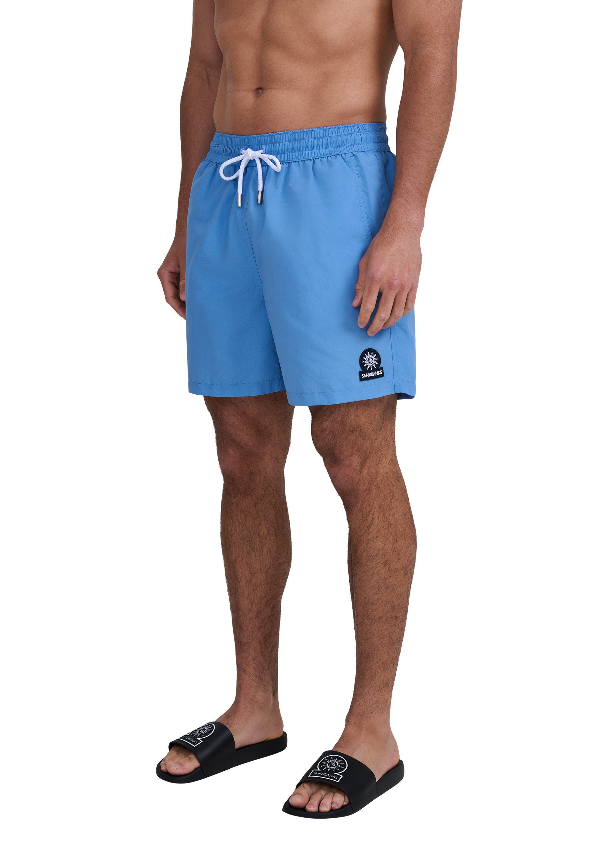 Classic Badge Logo Swim Shorts - Dusty Blue