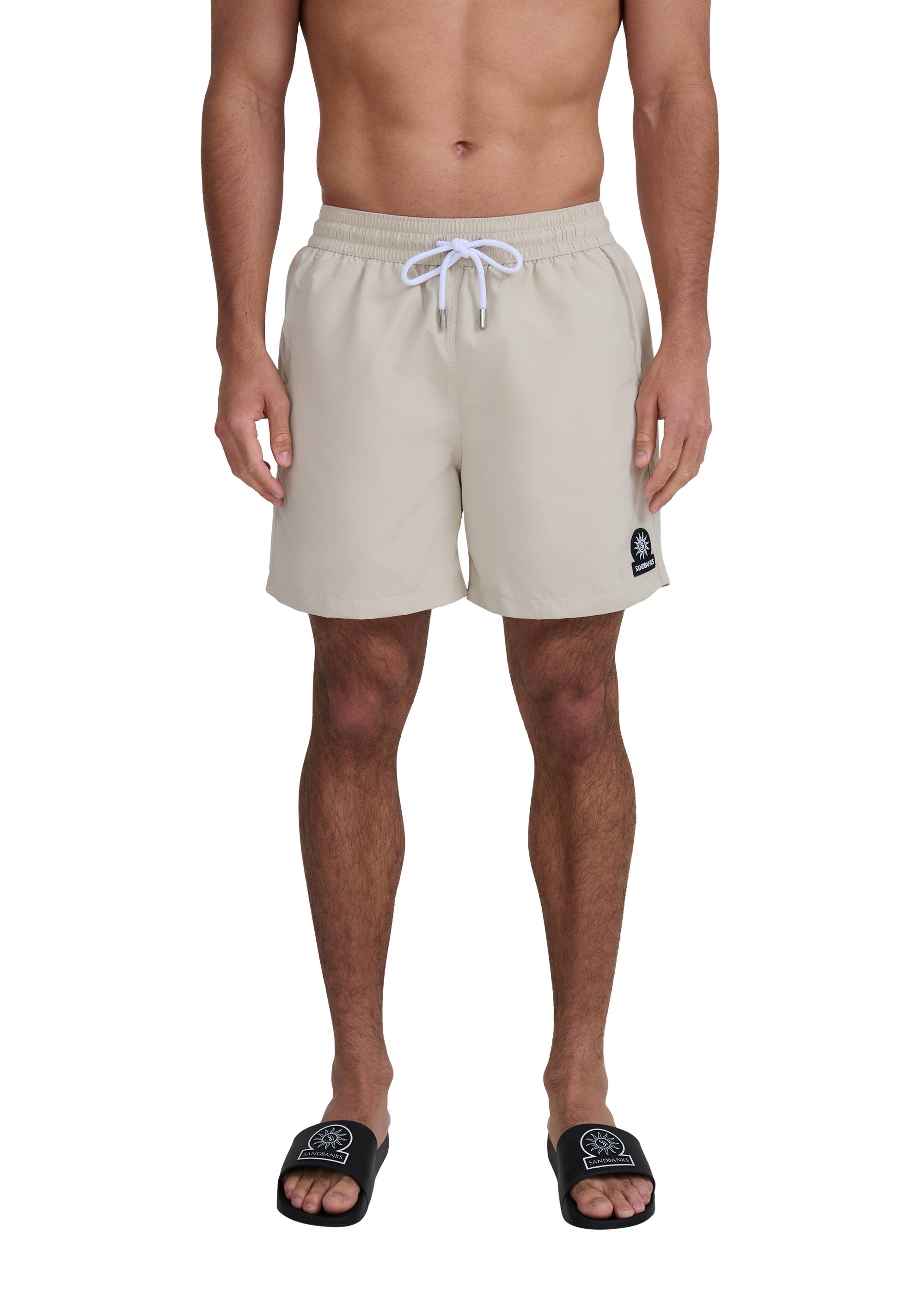 Classic Badge Logo Swim Shorts - Stone
