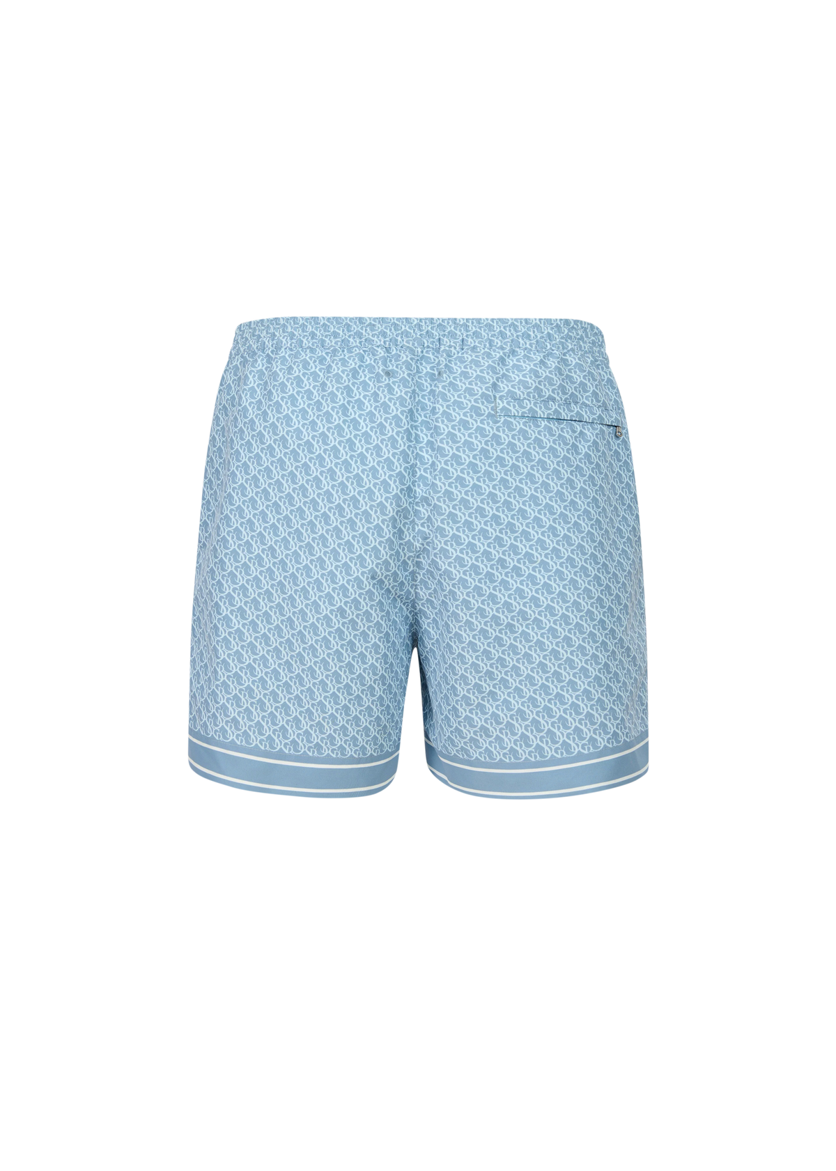 Sandbanks Monogram Swim Shorts - Crystal Blue