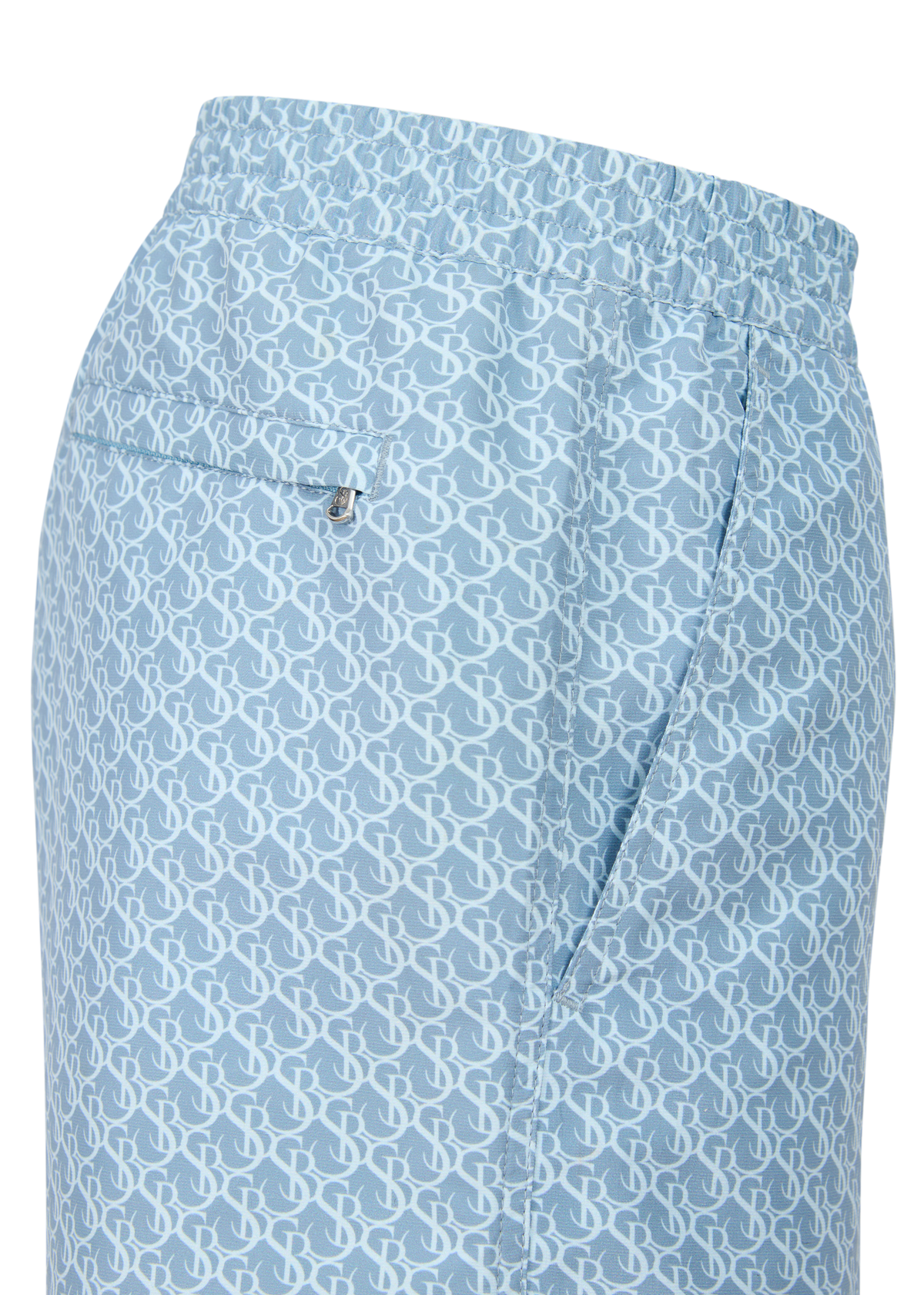 Sandbanks Monogram Swim Shorts - Crystal Blue