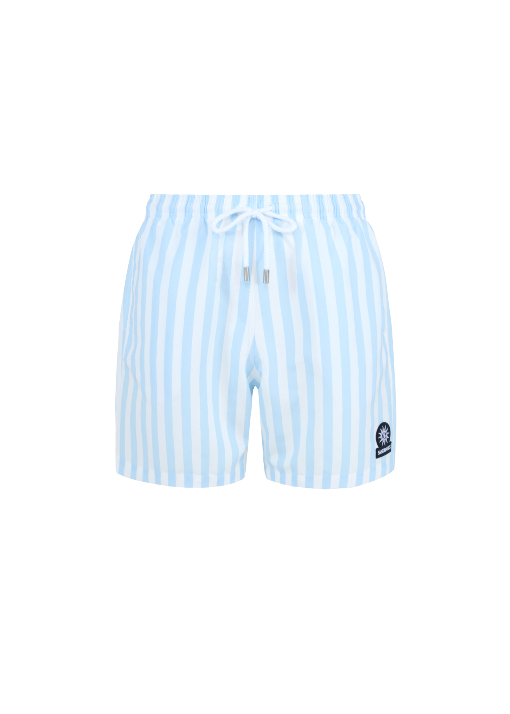 Wide Stripe Swim Short - Crystal Blue