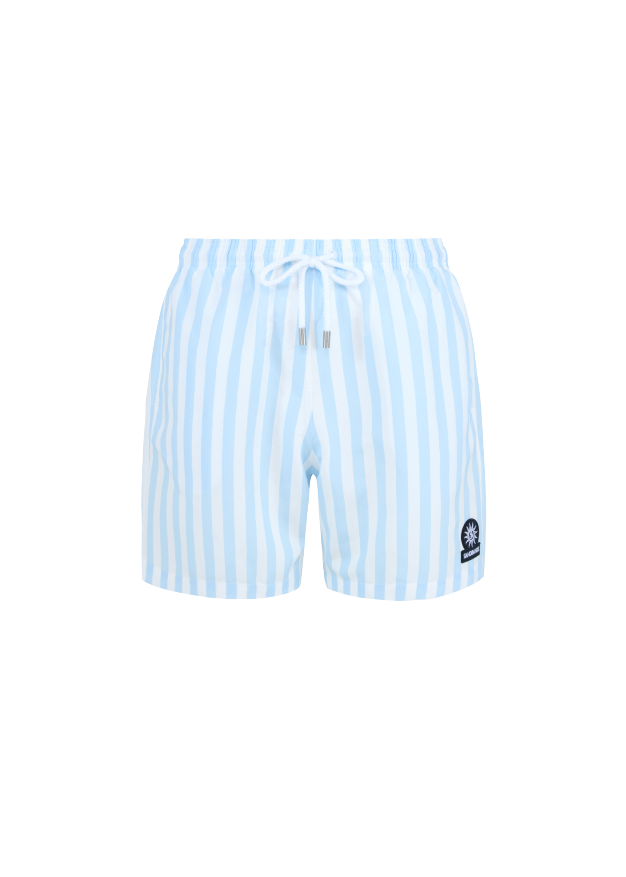 Wide Stripe Swim Short - Crystal Blue