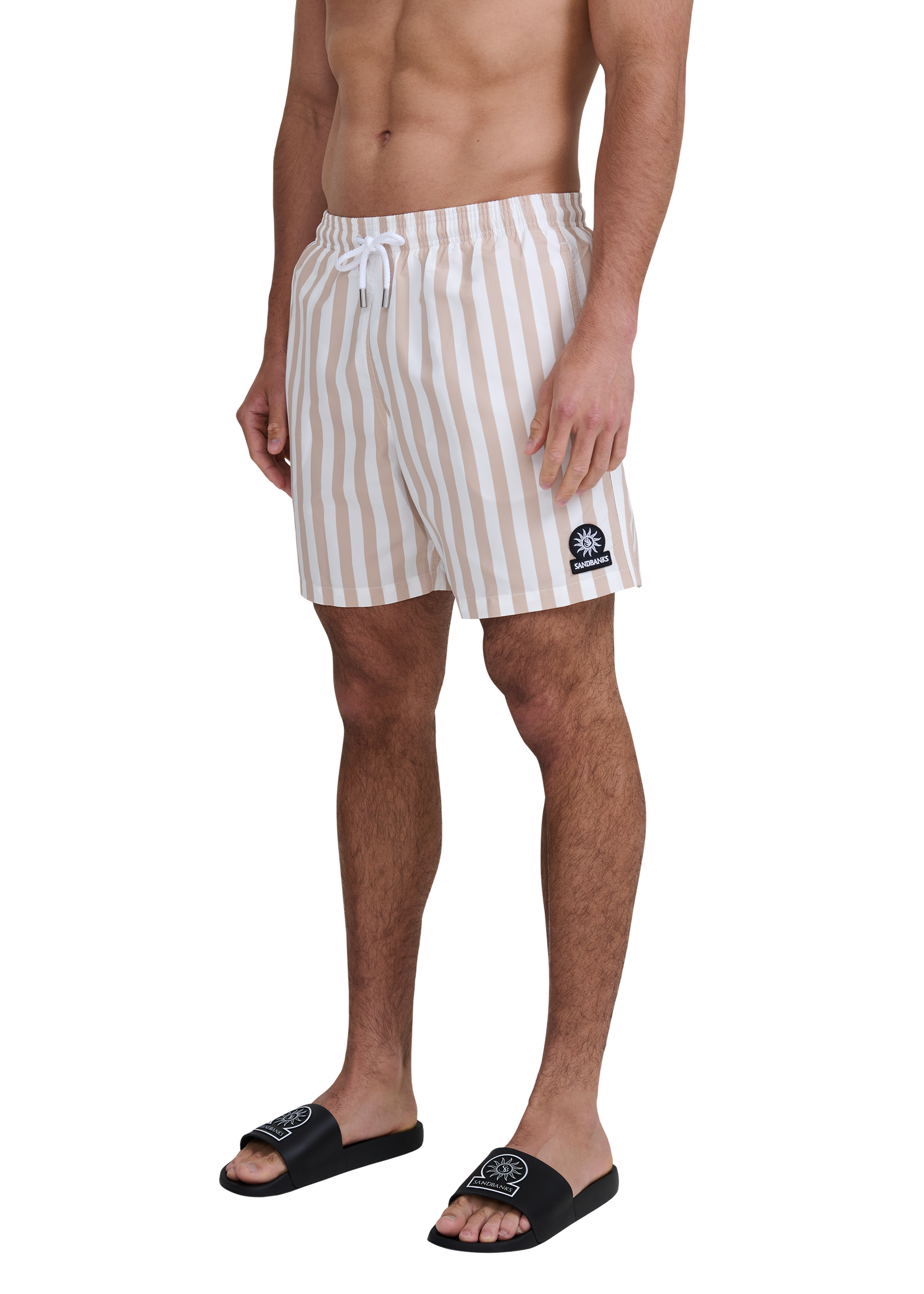 Wide Stripe Swim Short - Sand