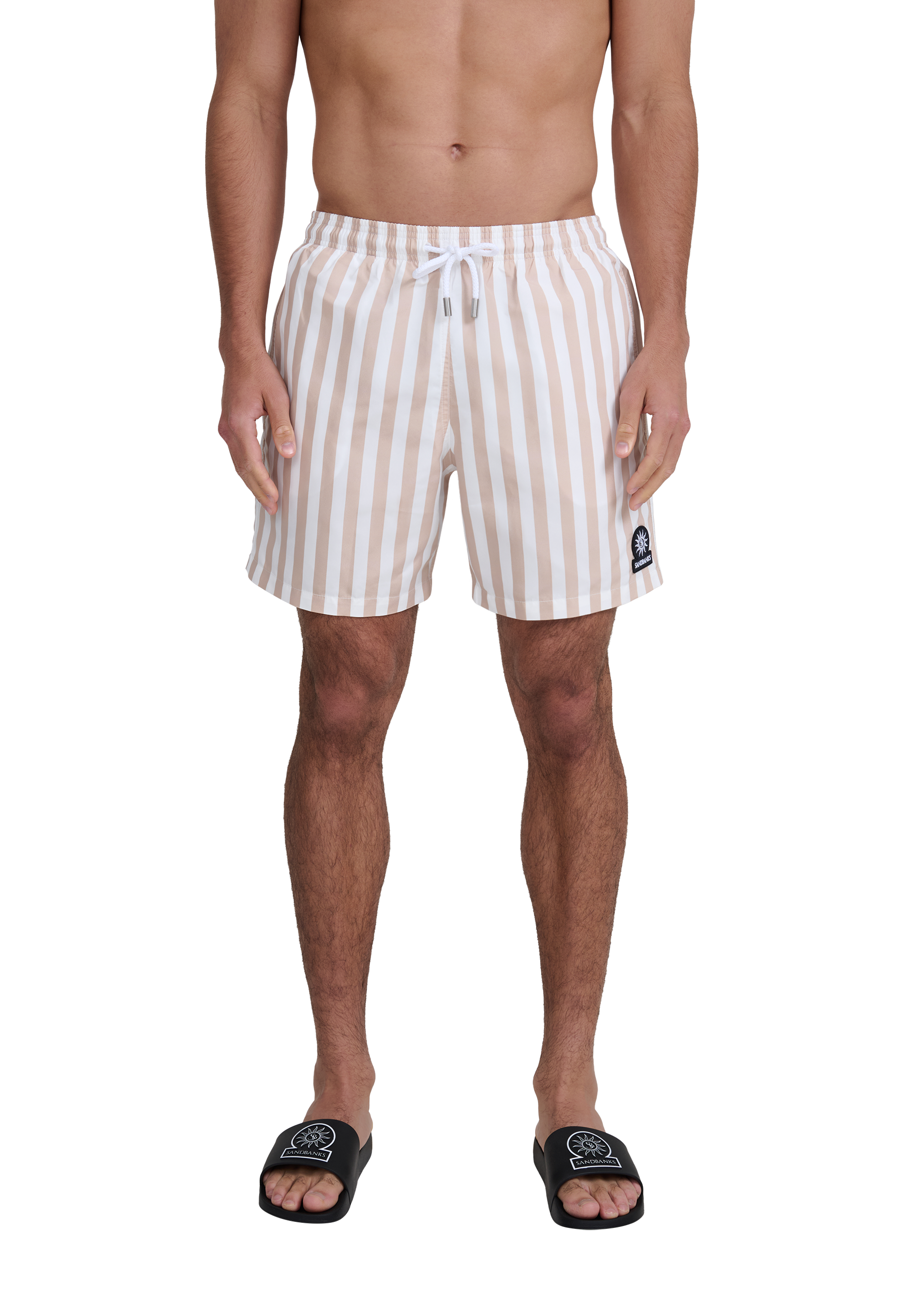 Wide Stripe Swim Short - Sand