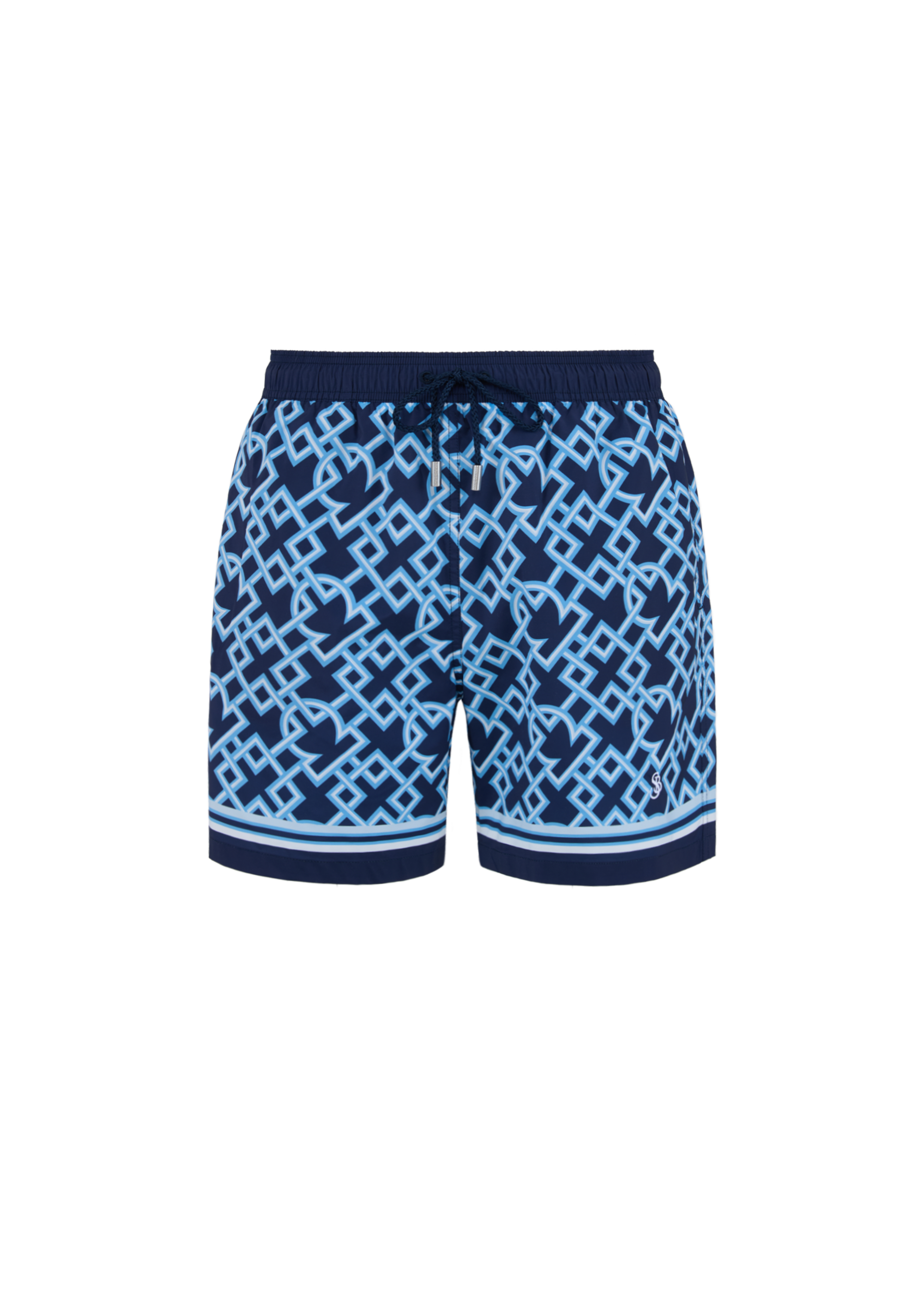 Sandbanks Mosaic Swim Shorts - Navy