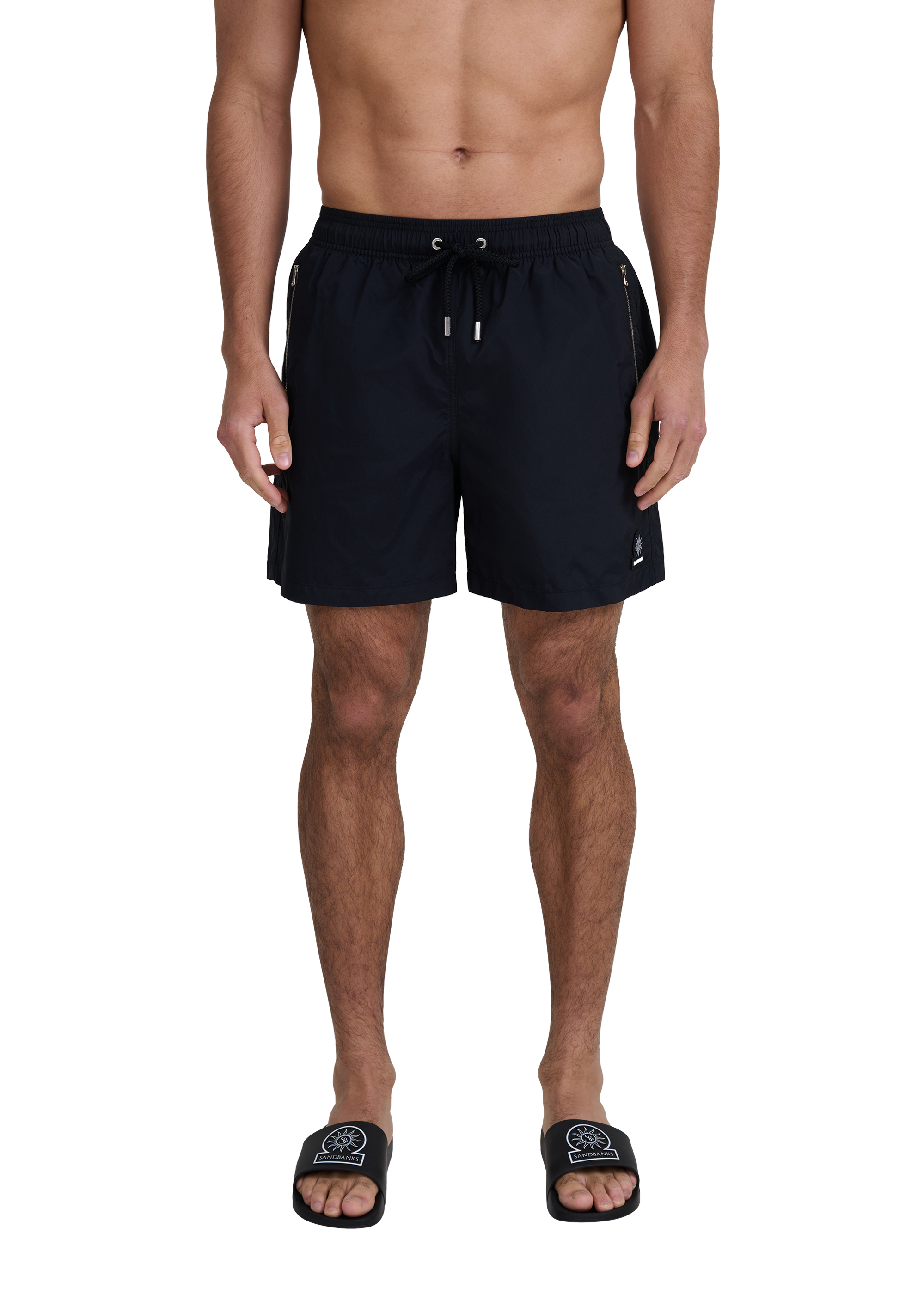 Nylon Zip Swim Short - Black