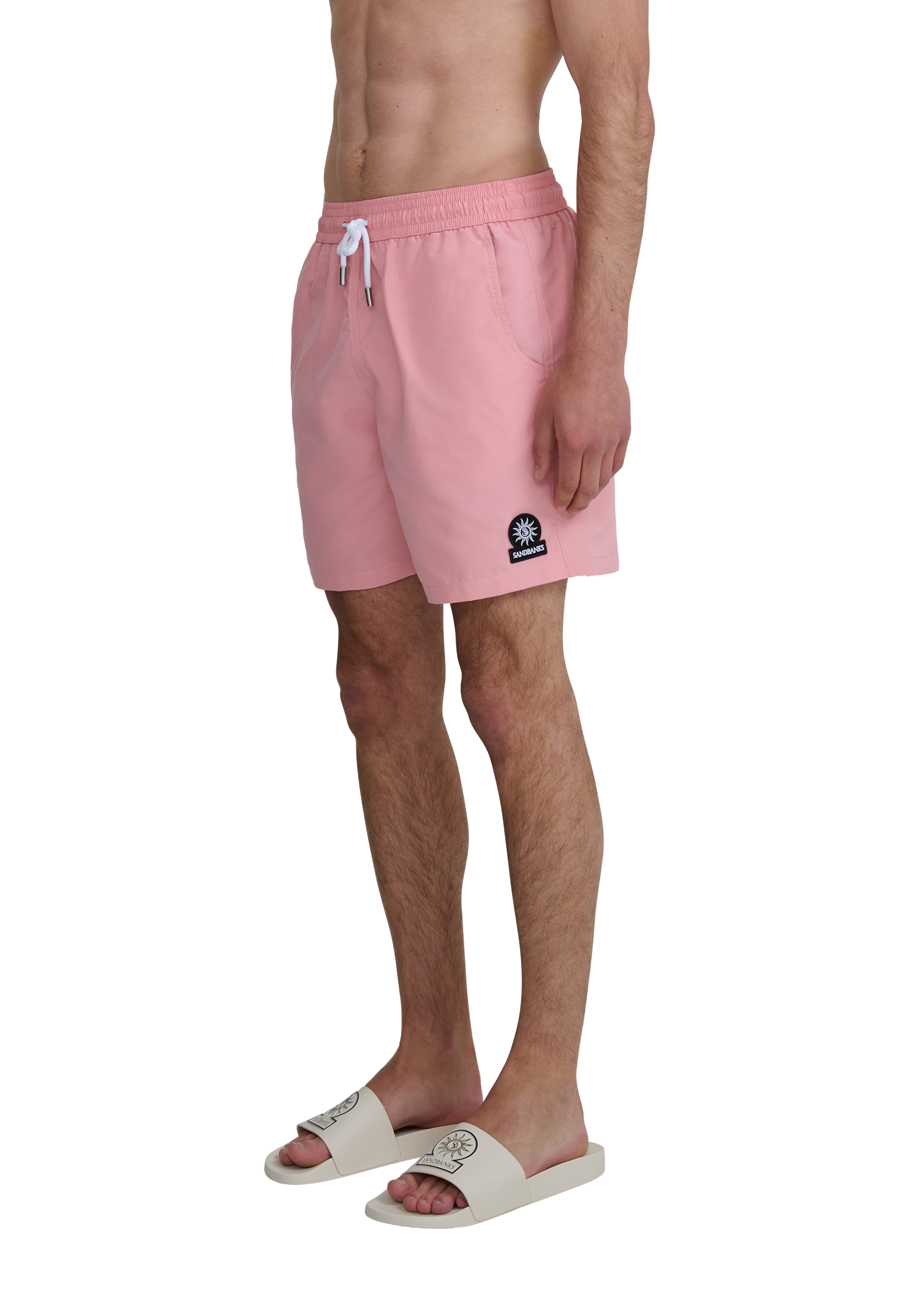 Classic Badge Logo Swim Shorts - Dusty Pink