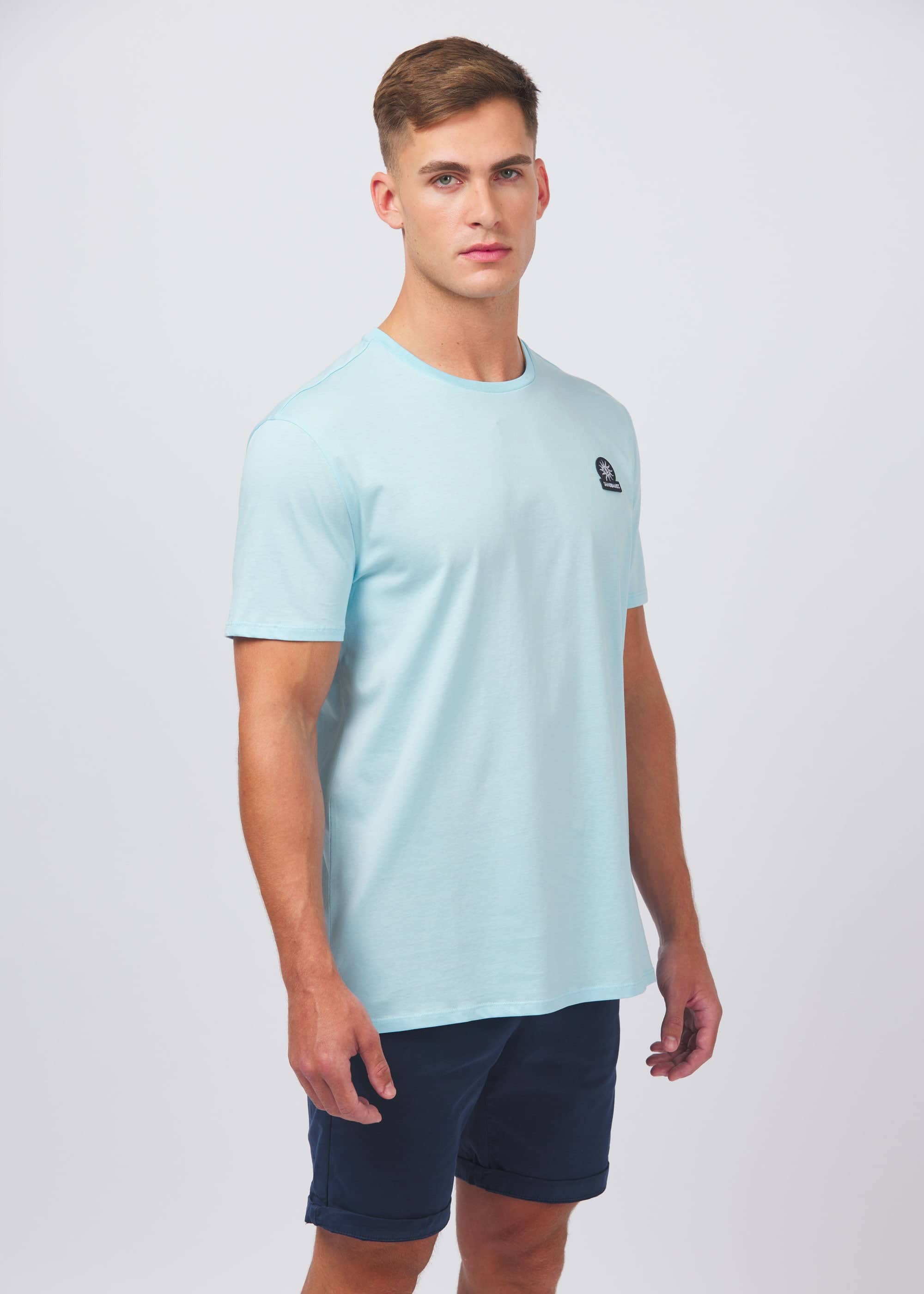 Sandbanks Badge Logo T-Shirt - Crystal Blue - Sandbanks