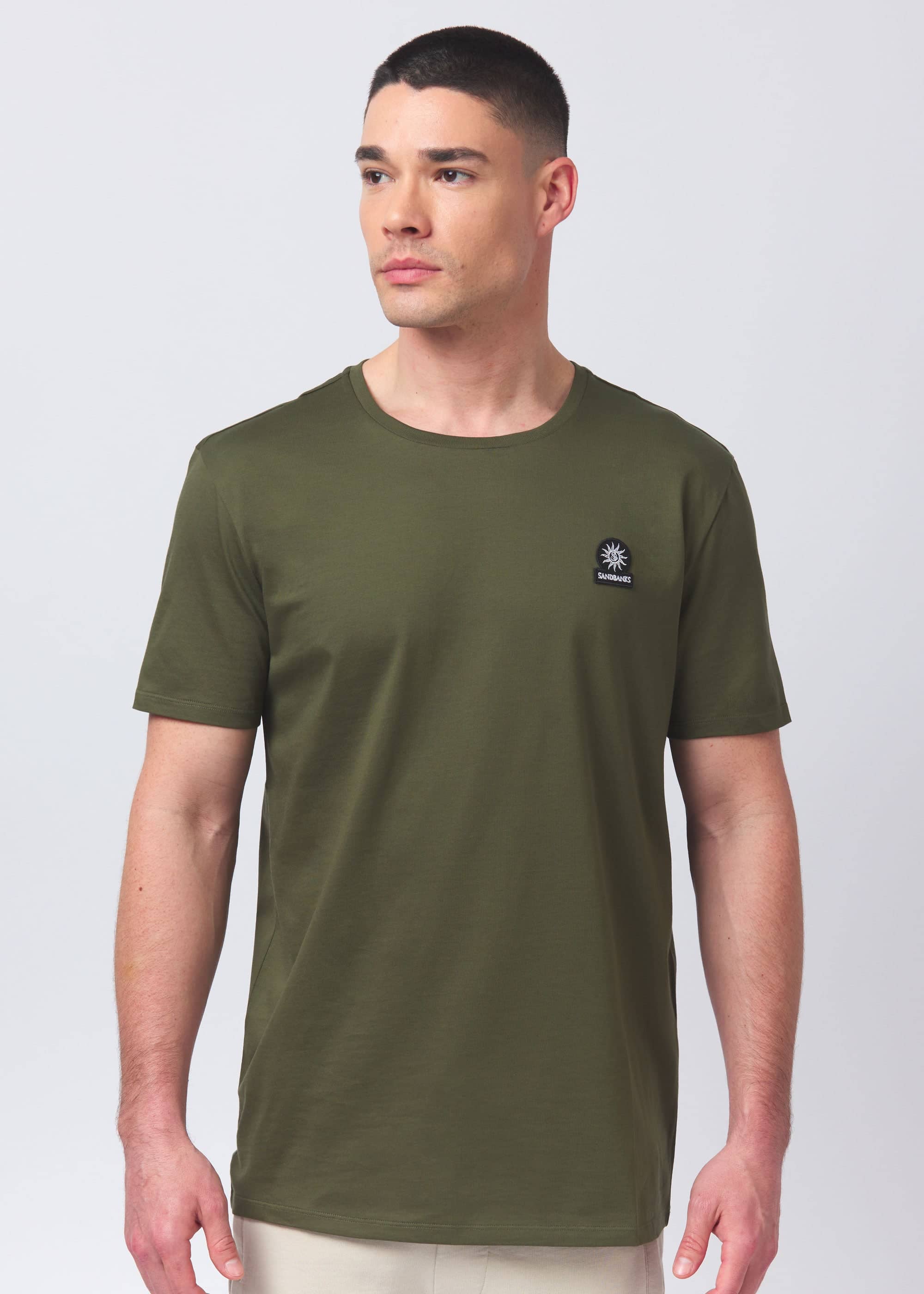 Sandbanks Badge Logo T-Shirt - Khaki - Sandbanks