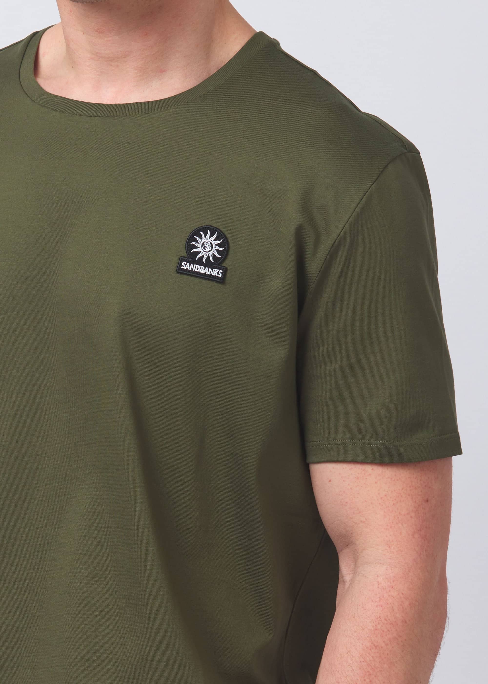 Sandbanks Badge Logo T-Shirt - Khaki - Sandbanks
