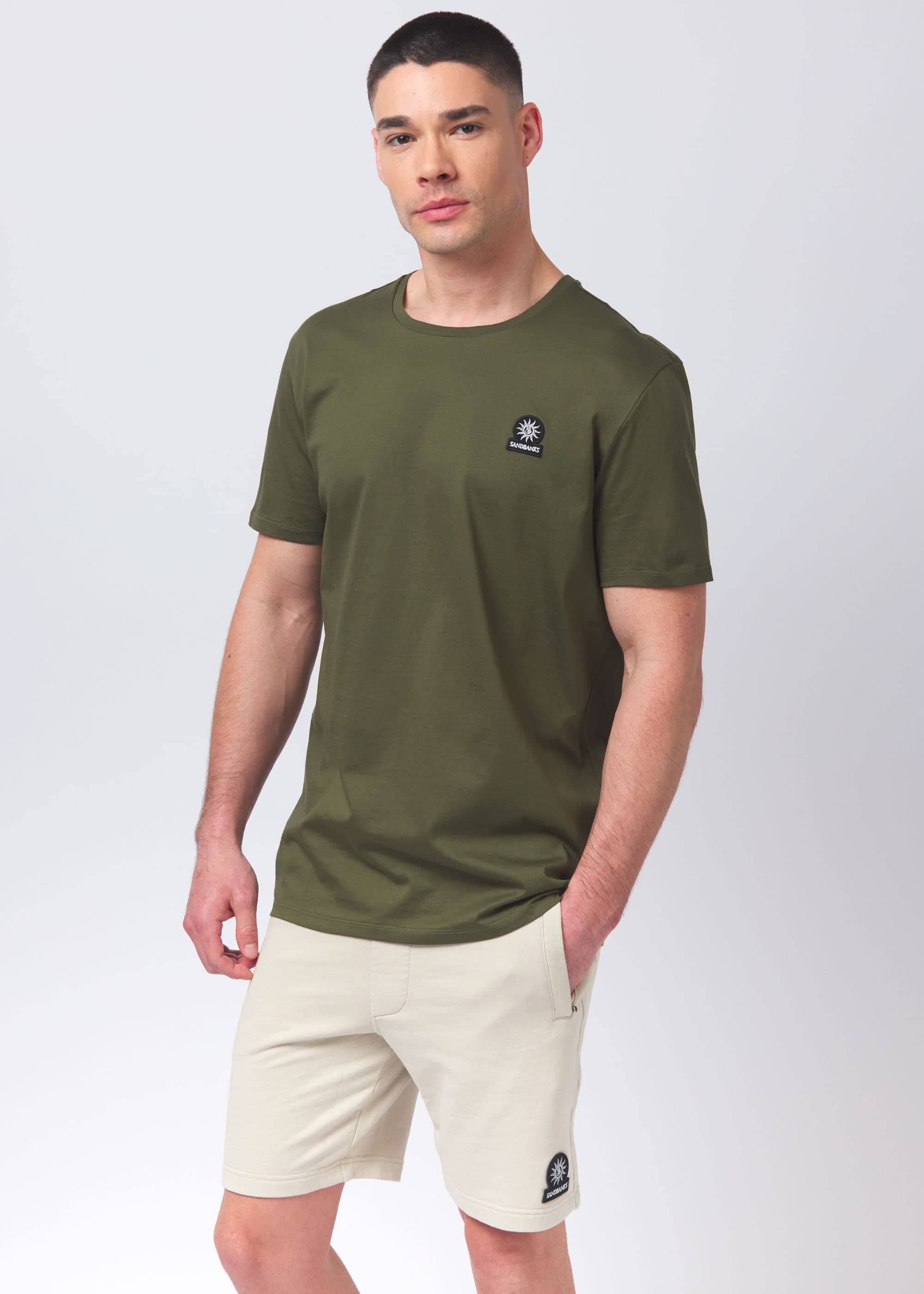 Sandbanks Badge Logo T-Shirt - Khaki - Sandbanks