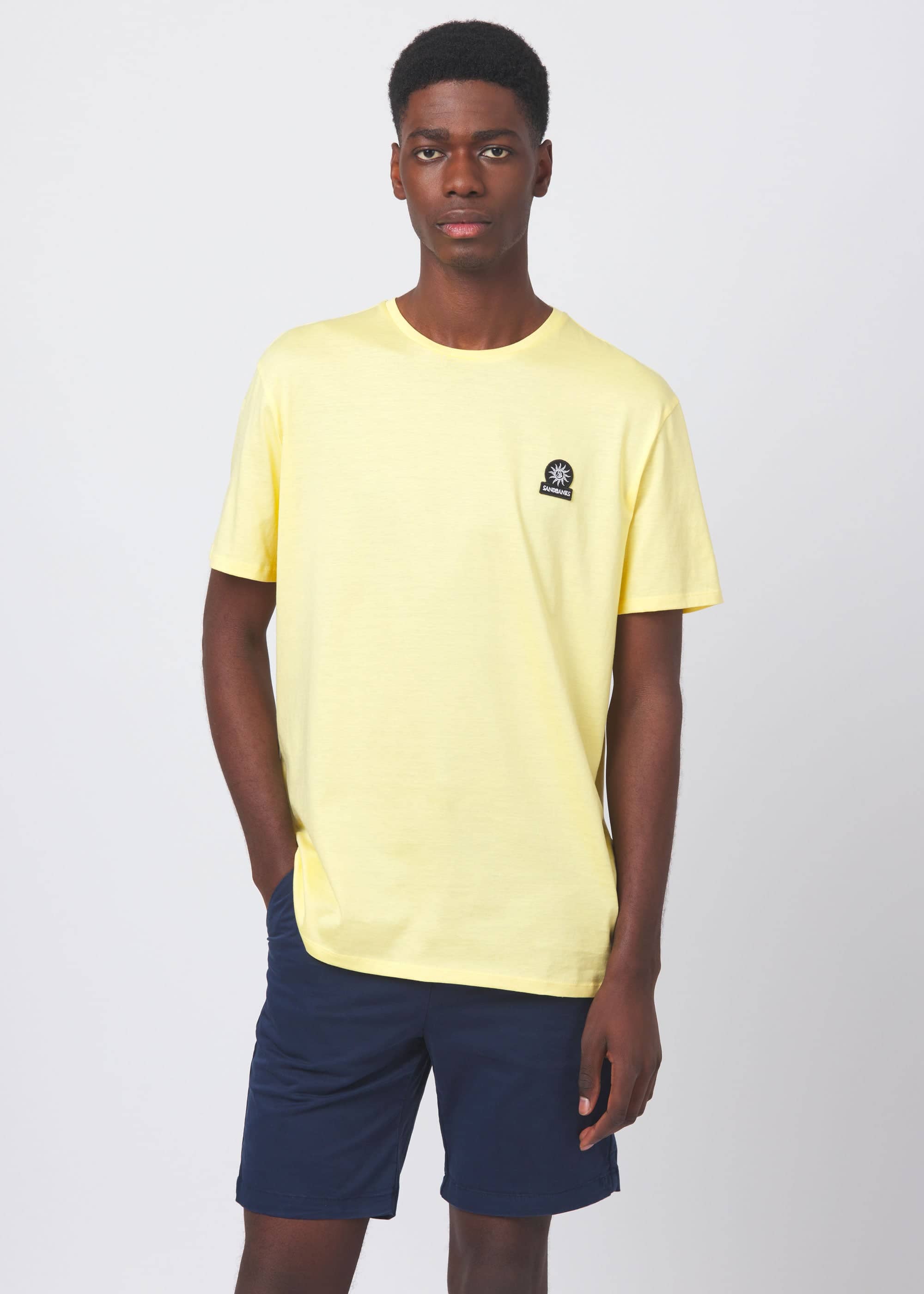 Sandbanks Badge Logo T-Shirt - Light Yellow - Sandbanks
