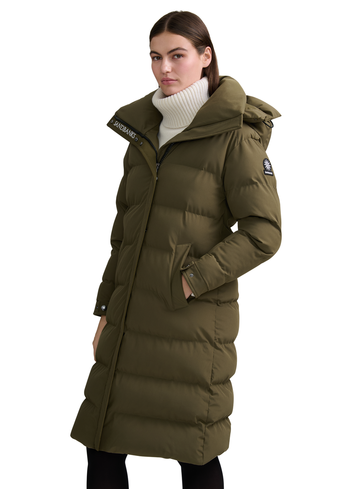 Sandbanks Haven Oversized Long Puffer - Olive