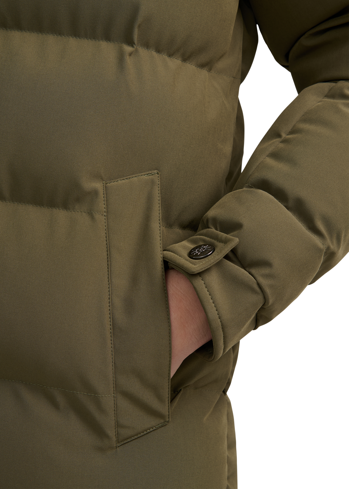 Sandbanks Haven Oversized Long Puffer - Olive