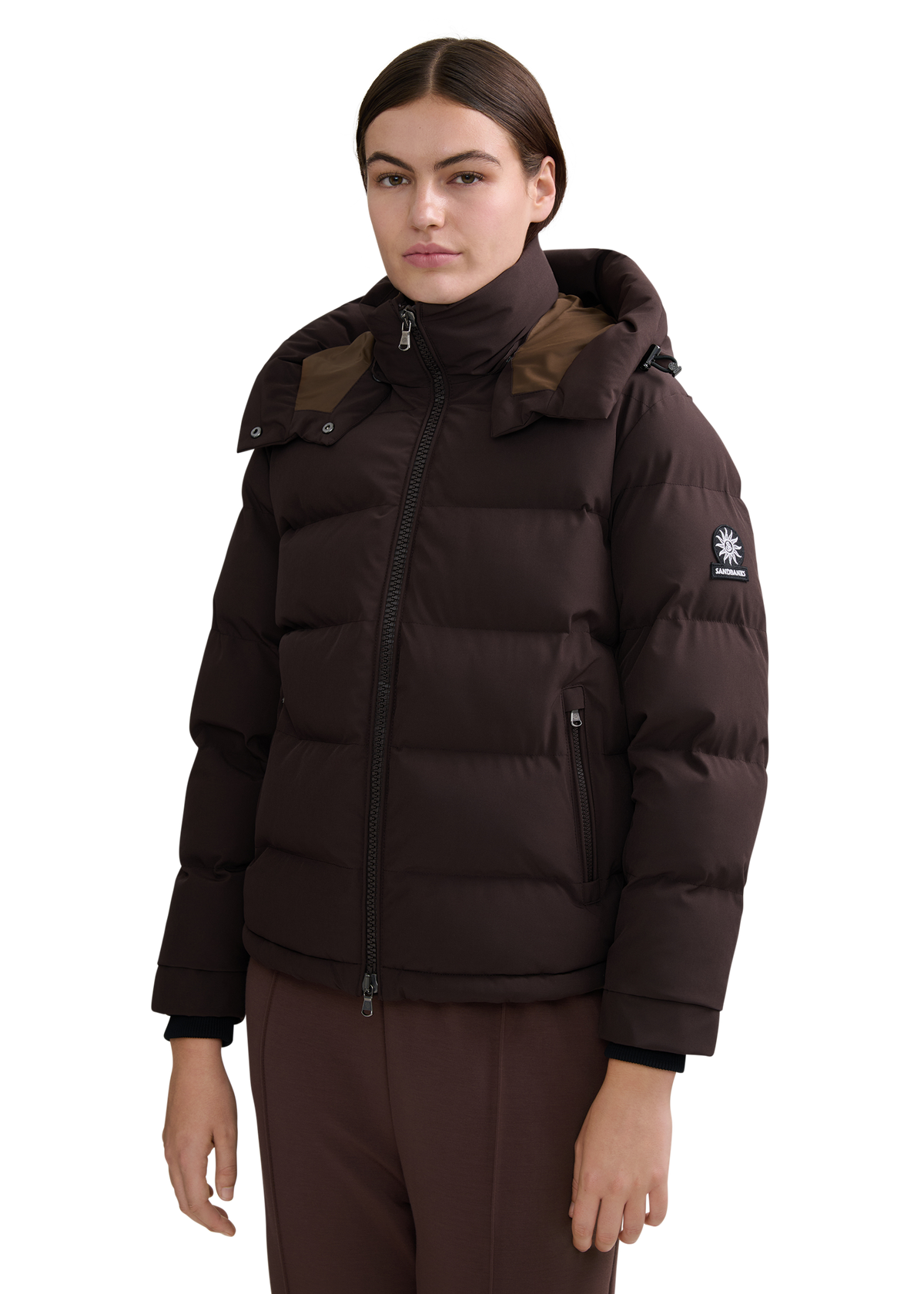 Sandbanks Belle Puffer Jacket - Brown