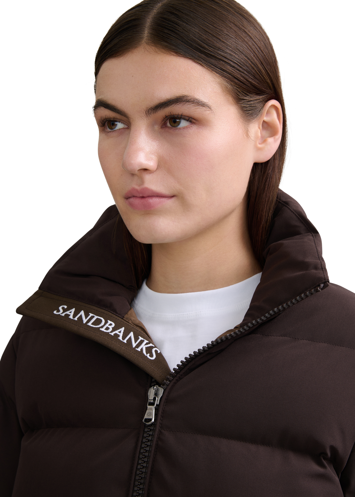 Sandbanks Belle Puffer Jacket - Brown