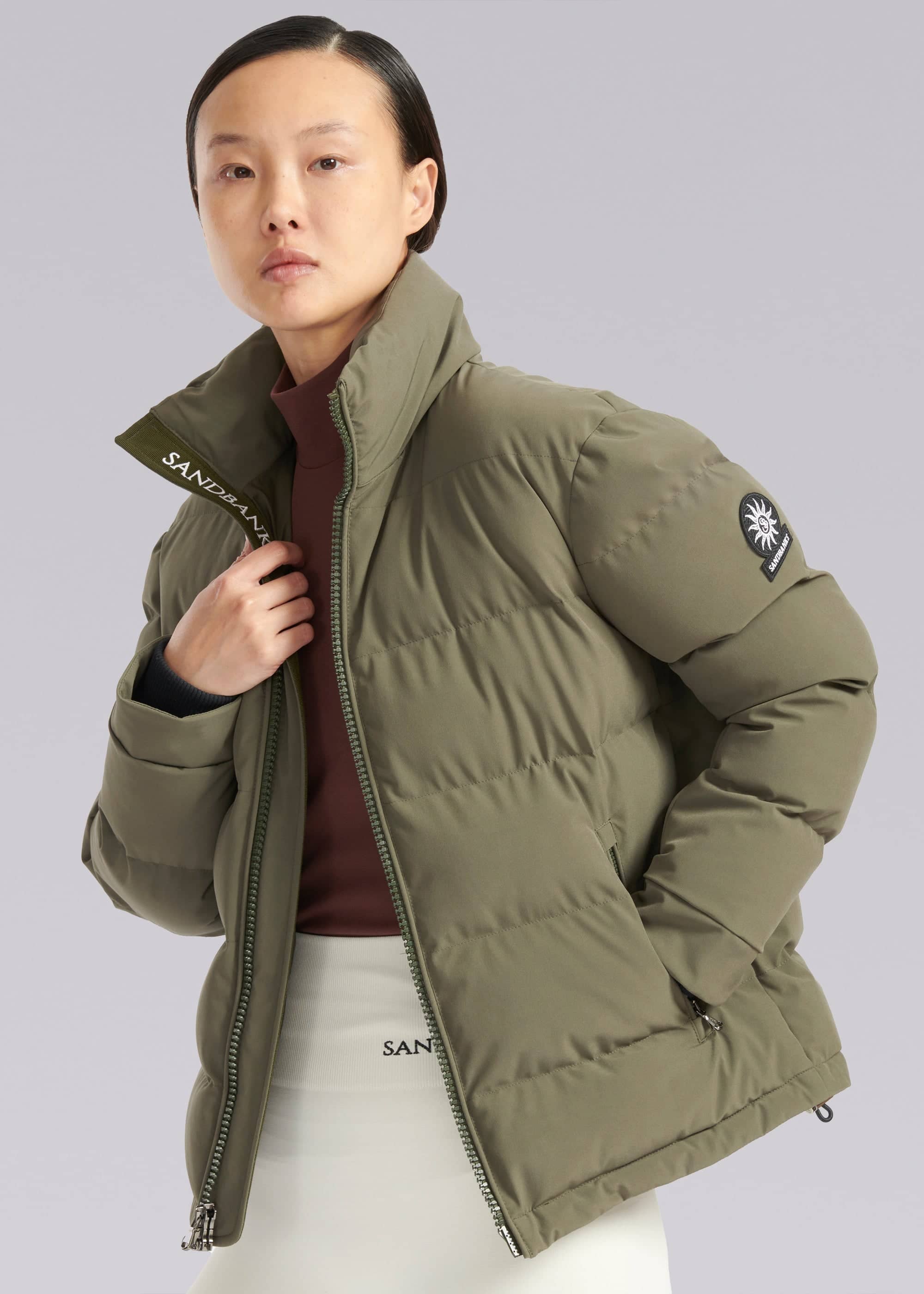 Sandbanks Belle Puffer Jacket - Khaki - Sandbanks