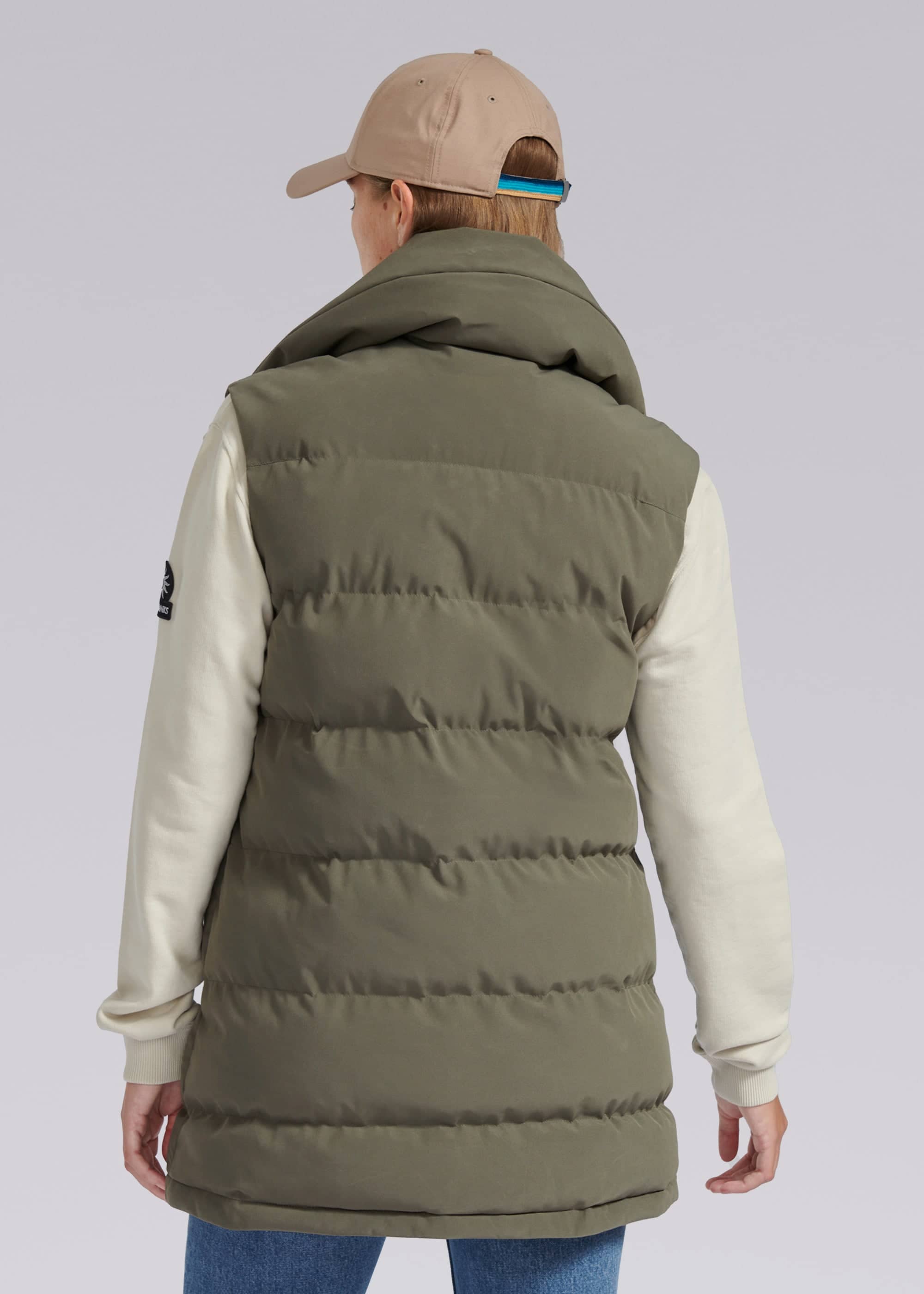 Sandbanks Lagoon Long Gilet - Khaki - Sandbanks