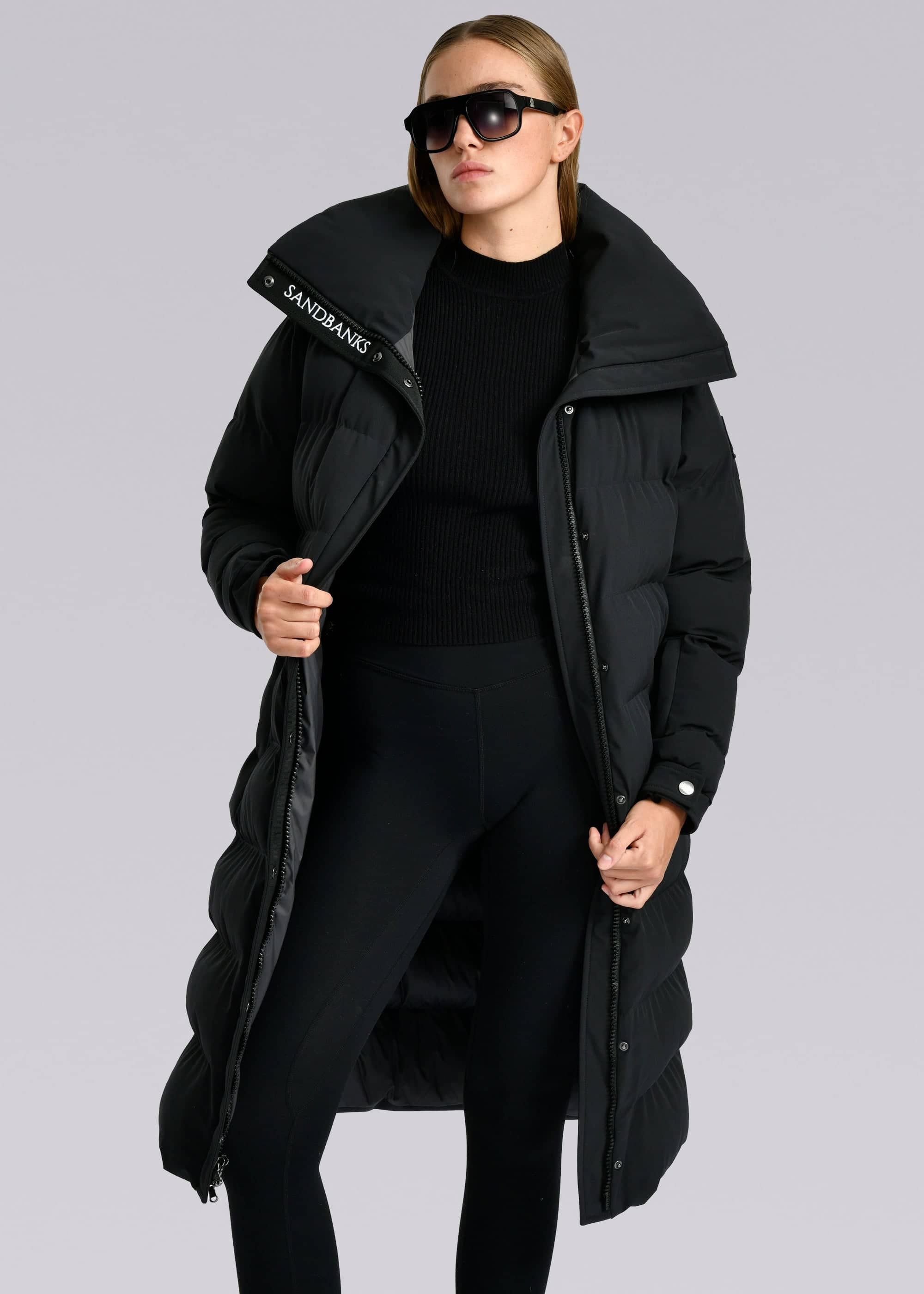 Sandbanks Haven Oversized Long Puffer - Black - Sandbanks