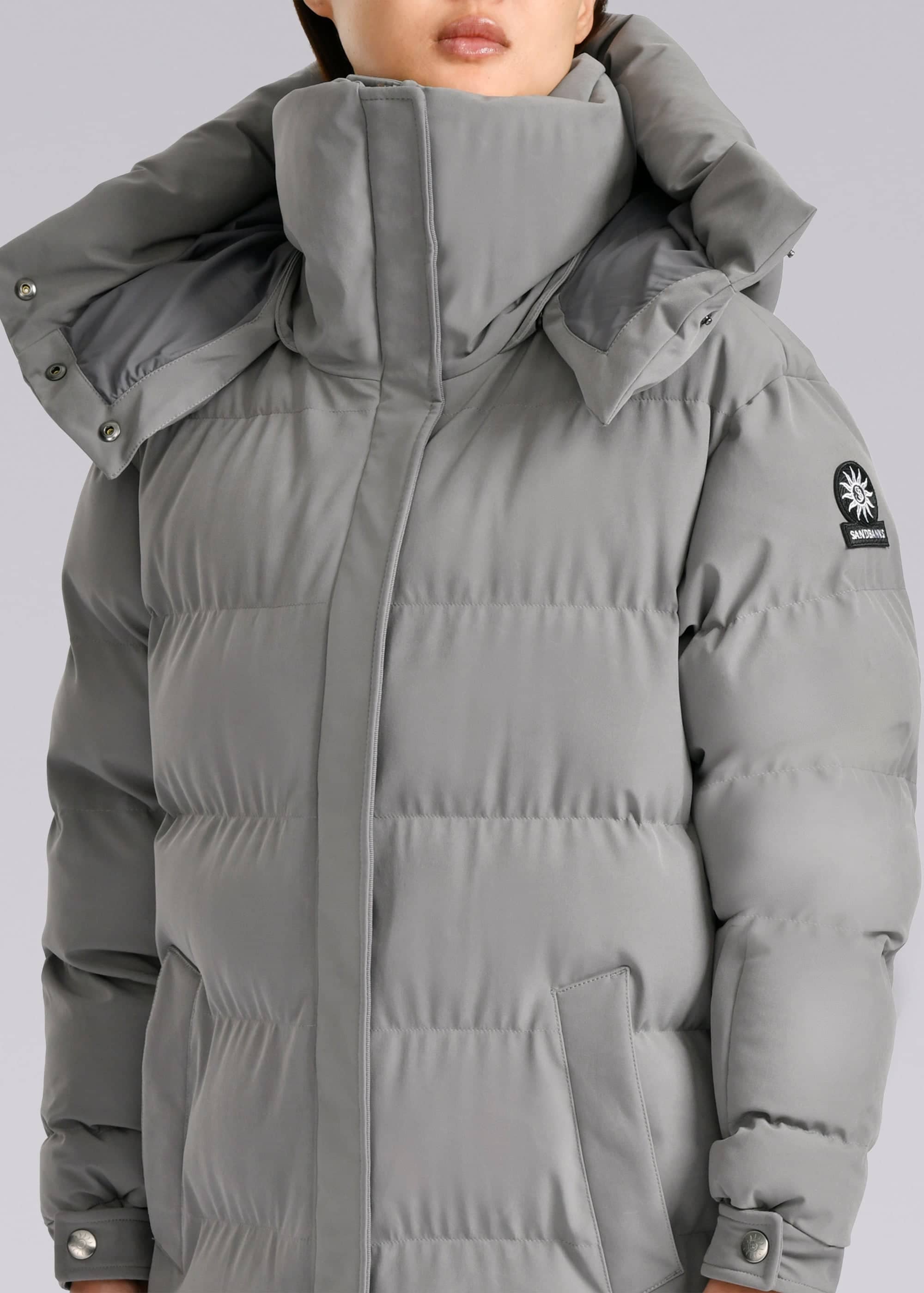 Sandbanks Haven Oversized Long Puffer - Light Grey - Sandbanks