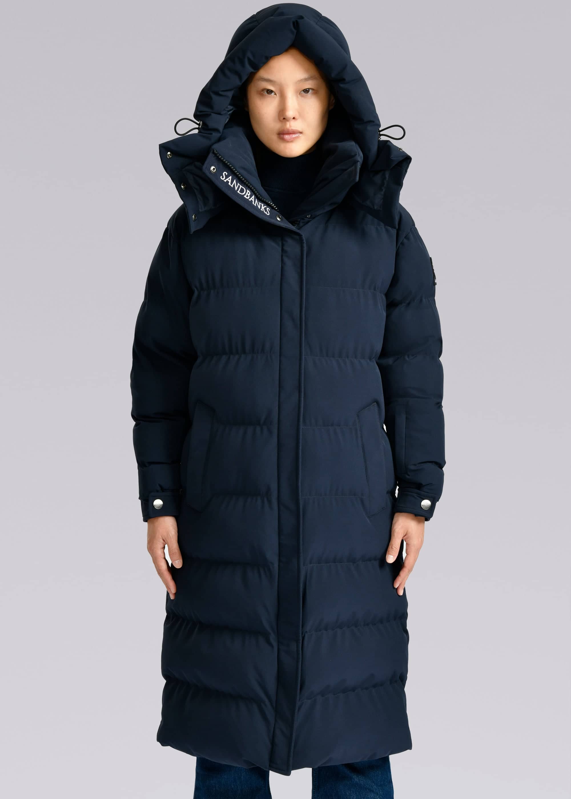 Sandbanks Haven Oversized Long Puffer - Navy - Sandbanks