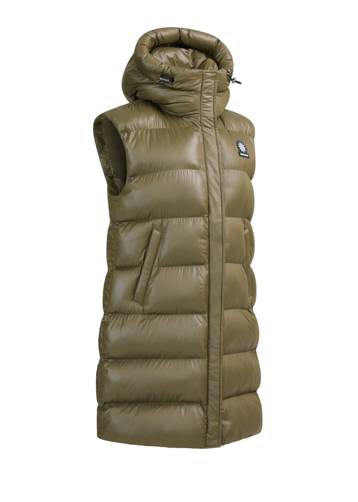 Sandbanks Shell Bay Hooded Long Gilet - Olive