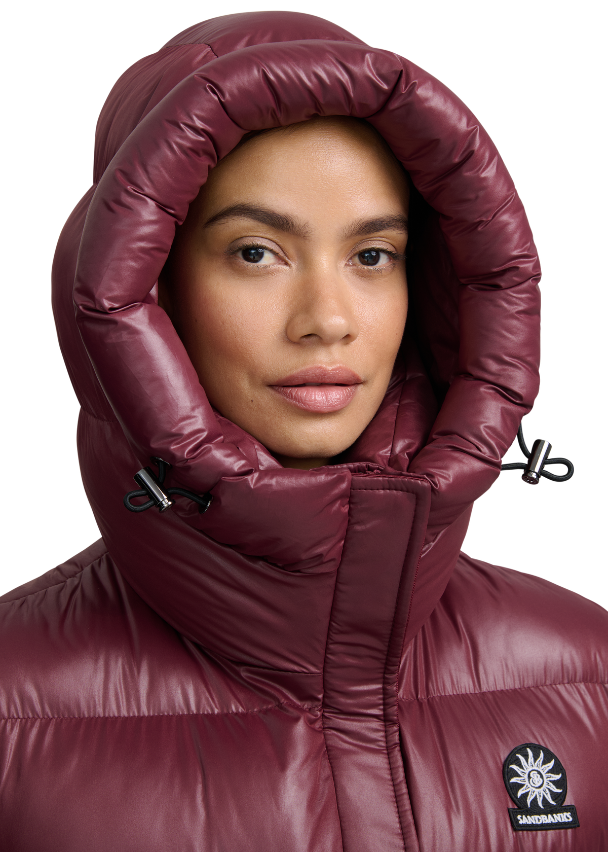 Sandbanks Shell Bay Hooded Long Gilet - Port