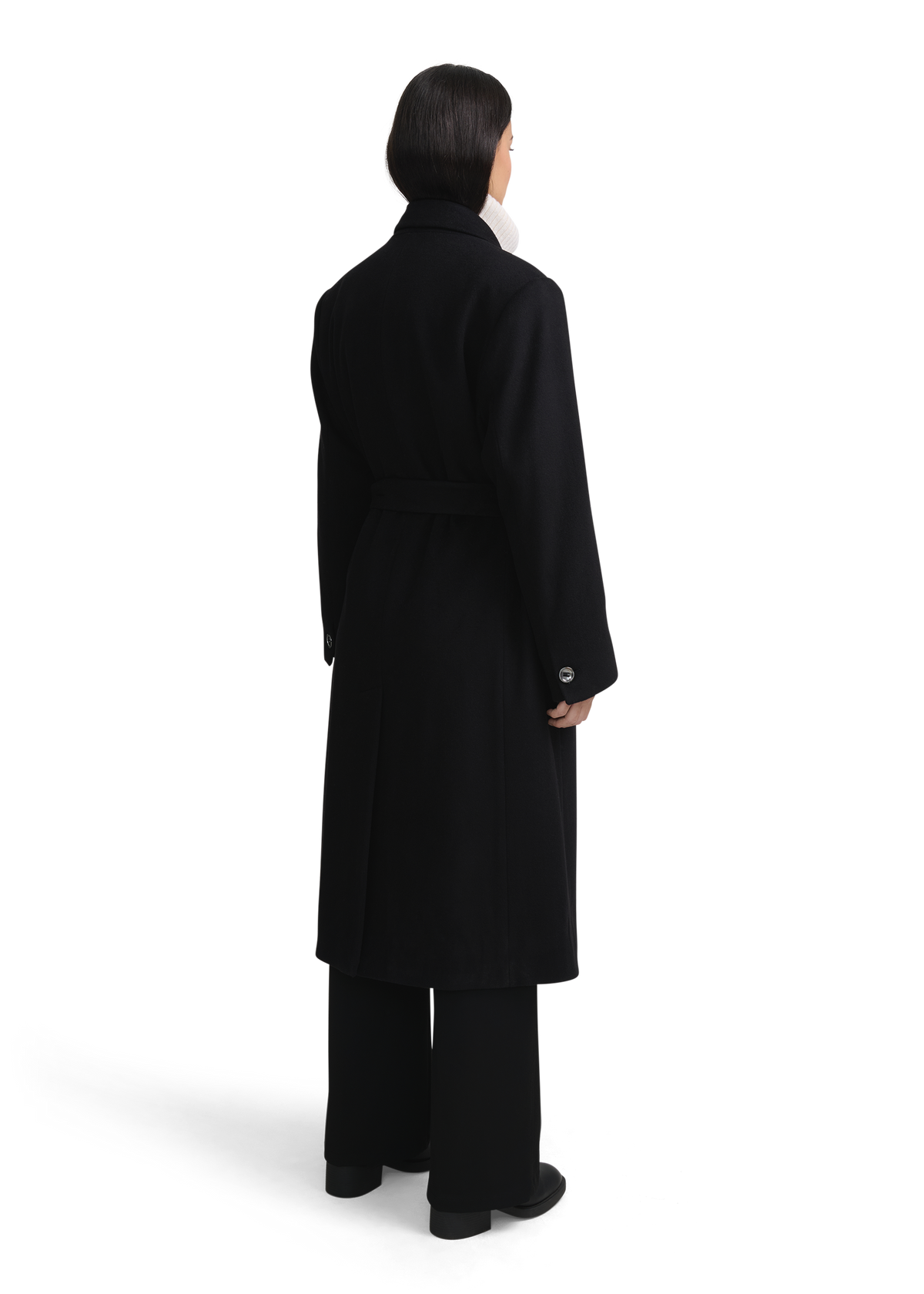 Sloane Double-Breasted Wool Overcoat - Black