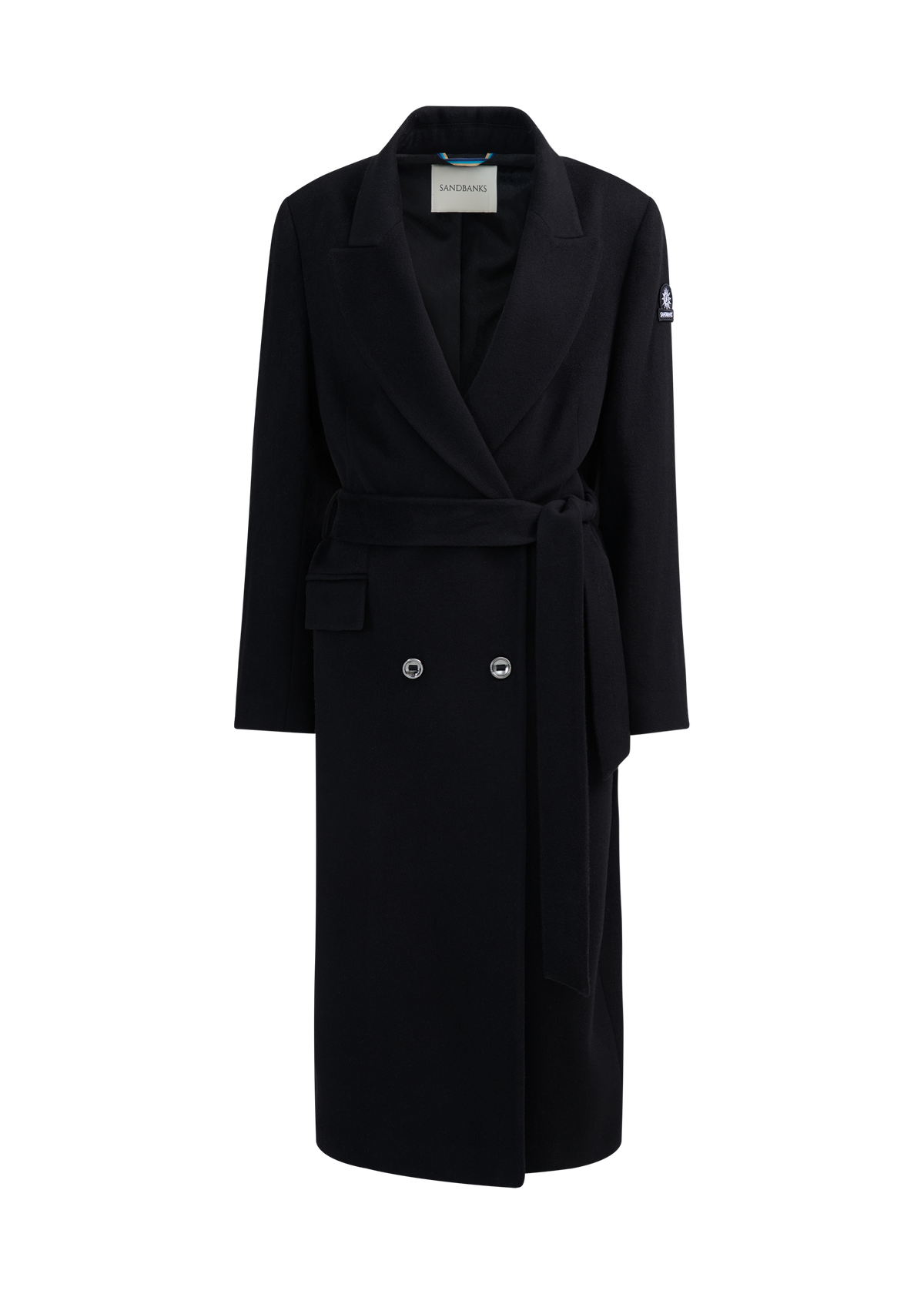 Sloane Double-Breasted Wool Overcoat - Black