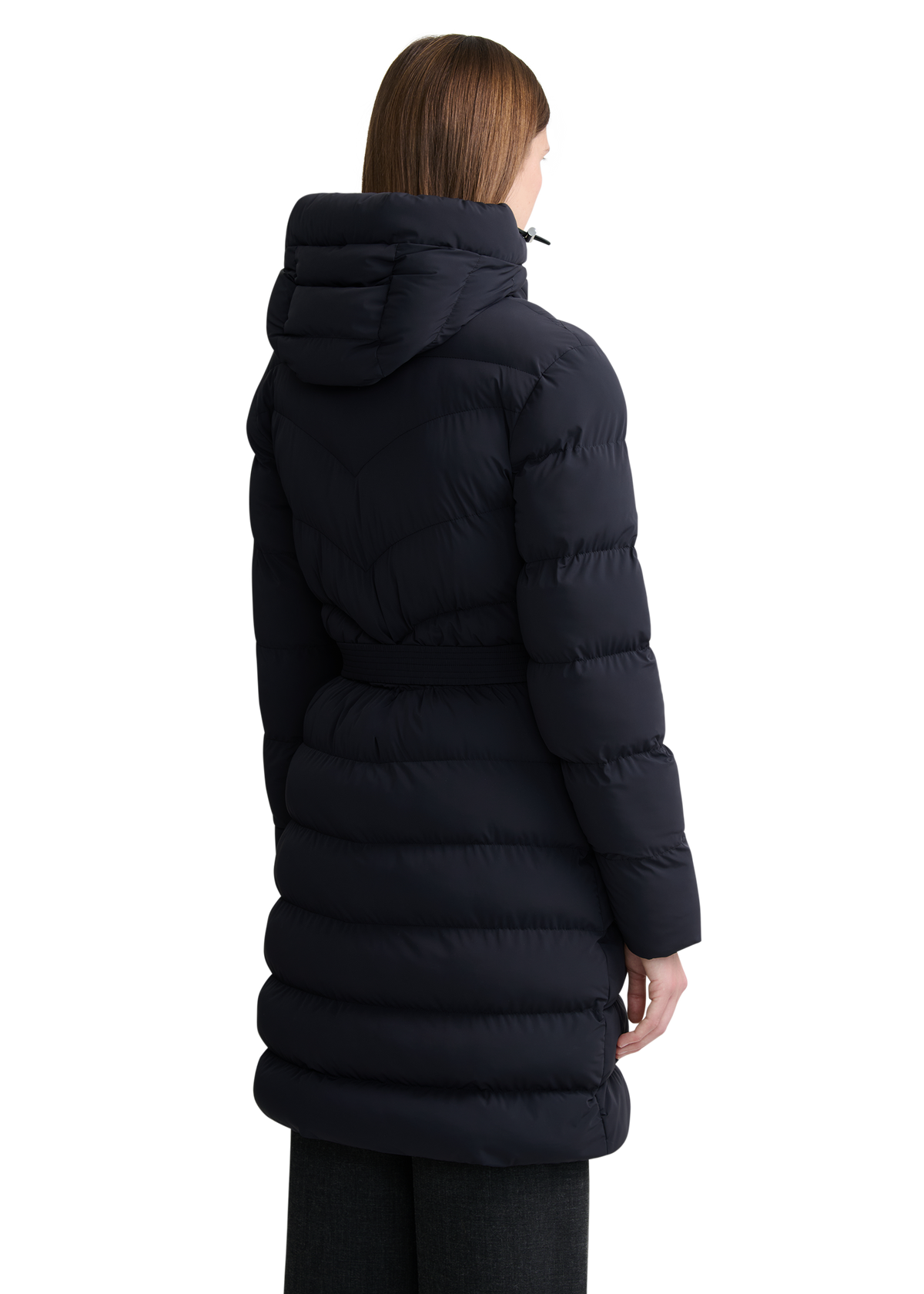 Livigno Belted Mid Puffer Jacket - Black