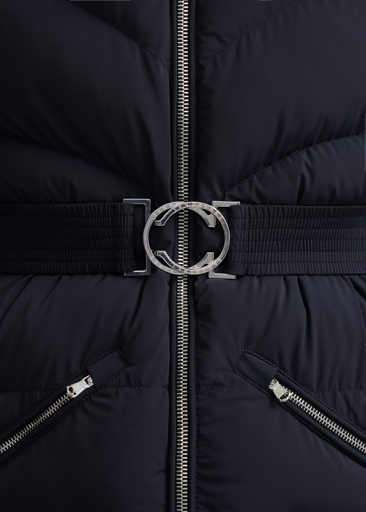 Livigno Belted Mid Puffer Jacket - Black