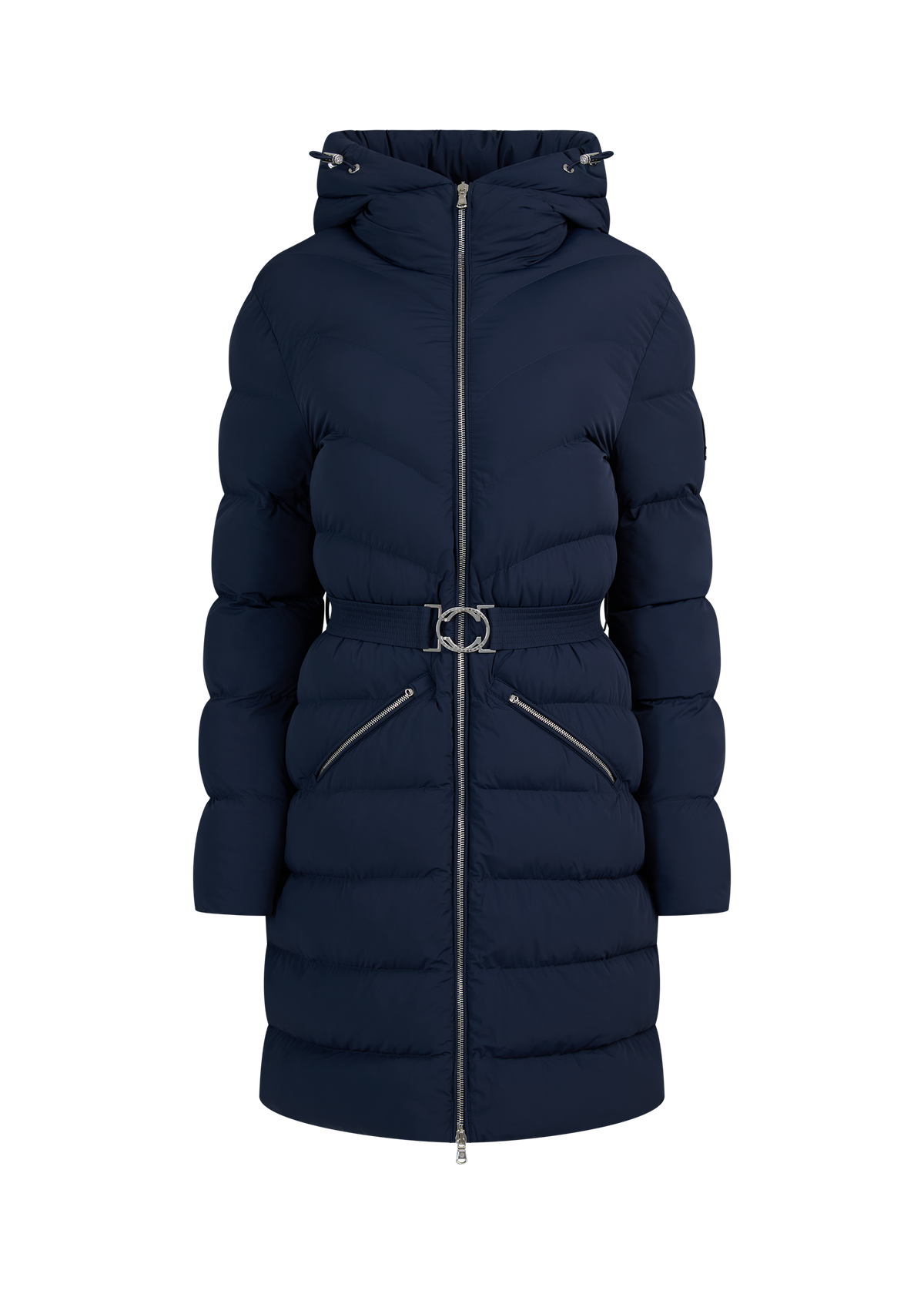 Livigno Belted Mid Puffer Jacket - Navy