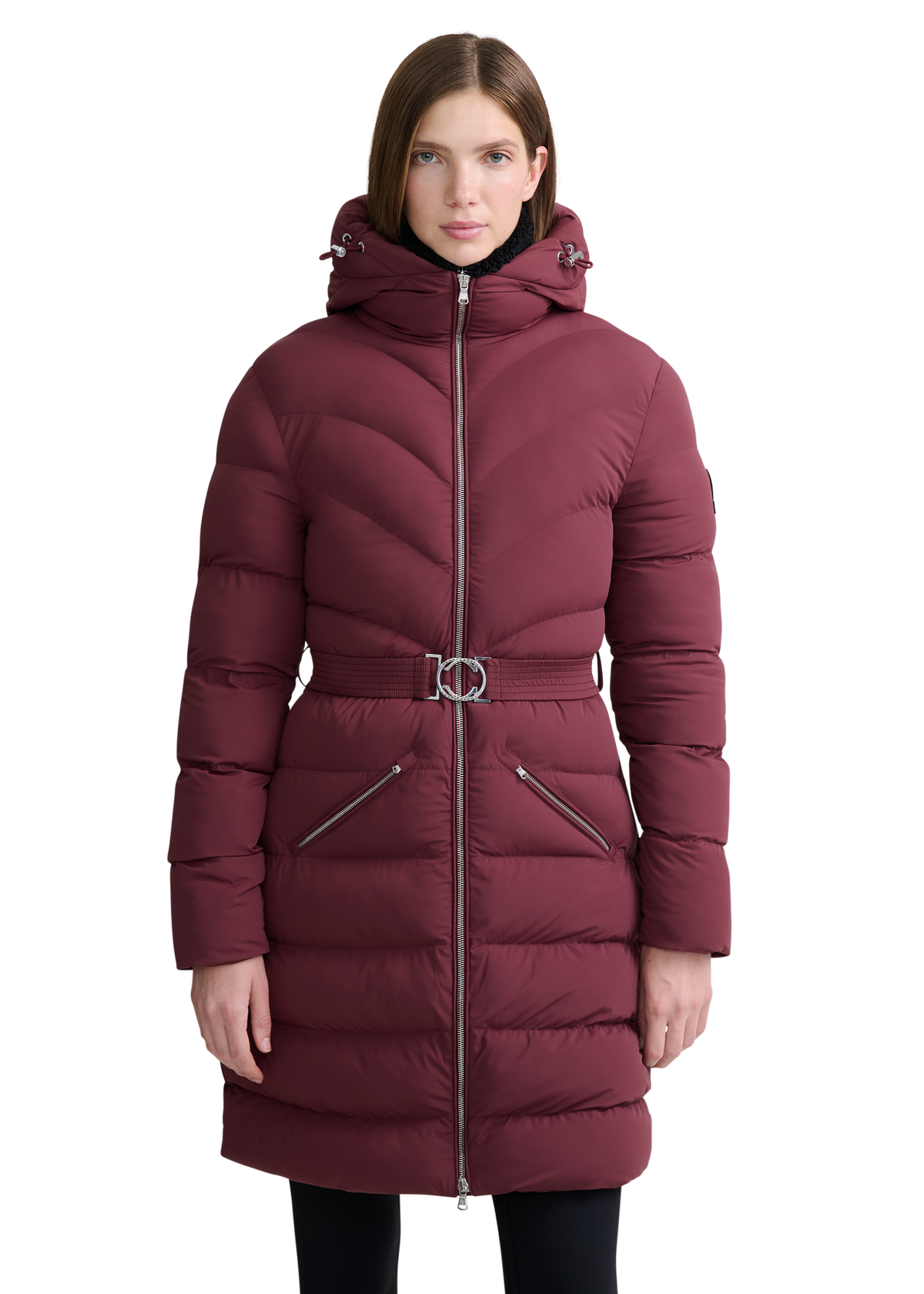 Livigno Belted Mid Puffer Jacket - Port