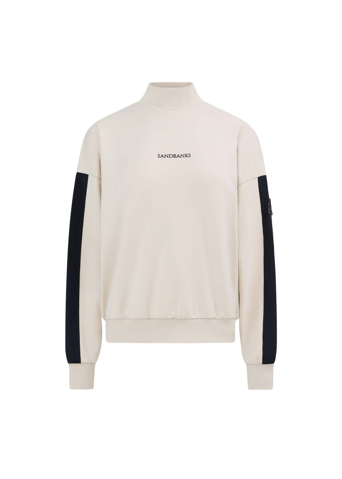 Contrast Stripe Logo Sweatshirt - Stone