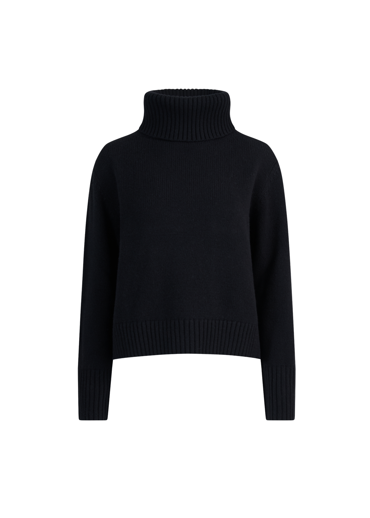 Wool-Cashmere Rollneck Sweater - Black