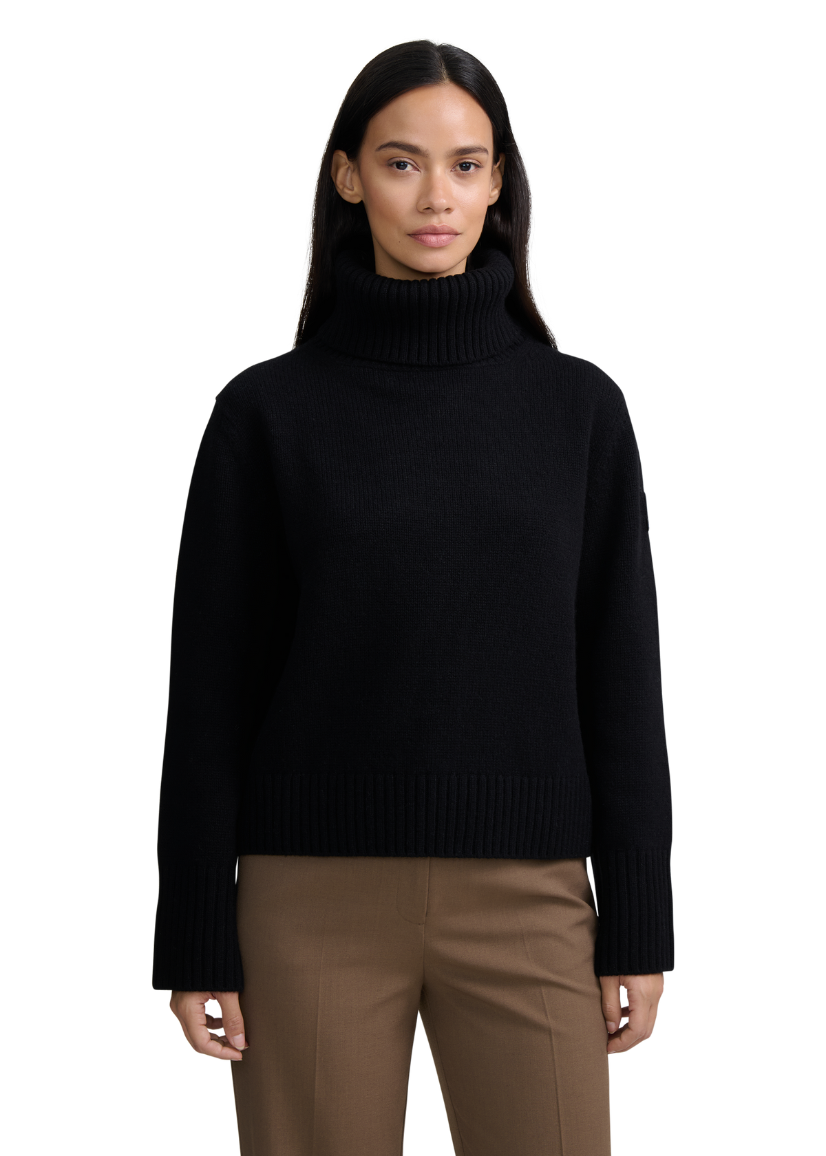 Wool-Cashmere Rollneck Sweater - Black