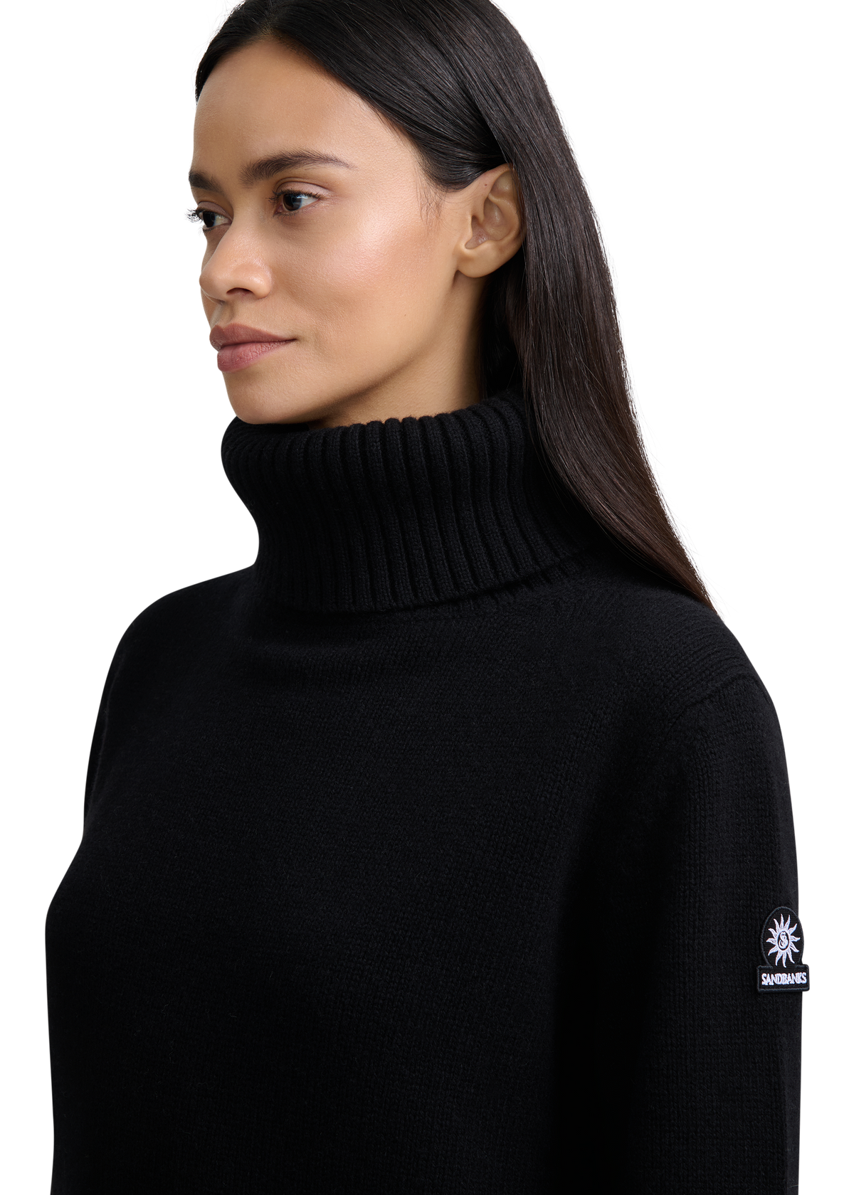 Wool-Cashmere Rollneck Sweater - Black