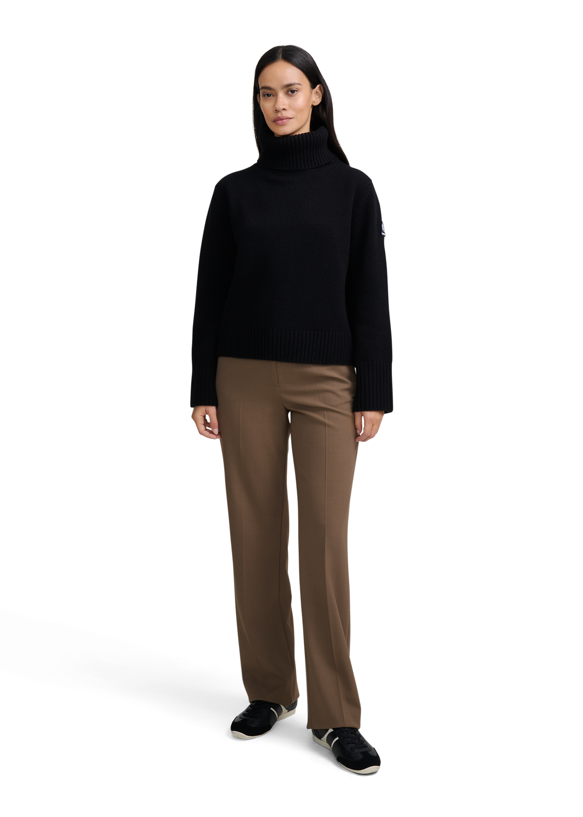 Wool-Cashmere Rollneck Sweater - Black