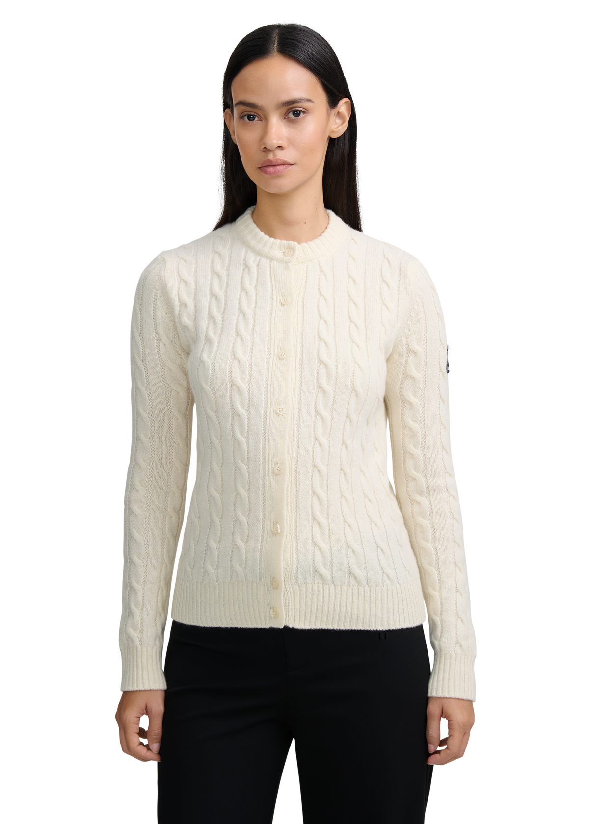 Cable Knit Crew Neck Sweater - Ecru