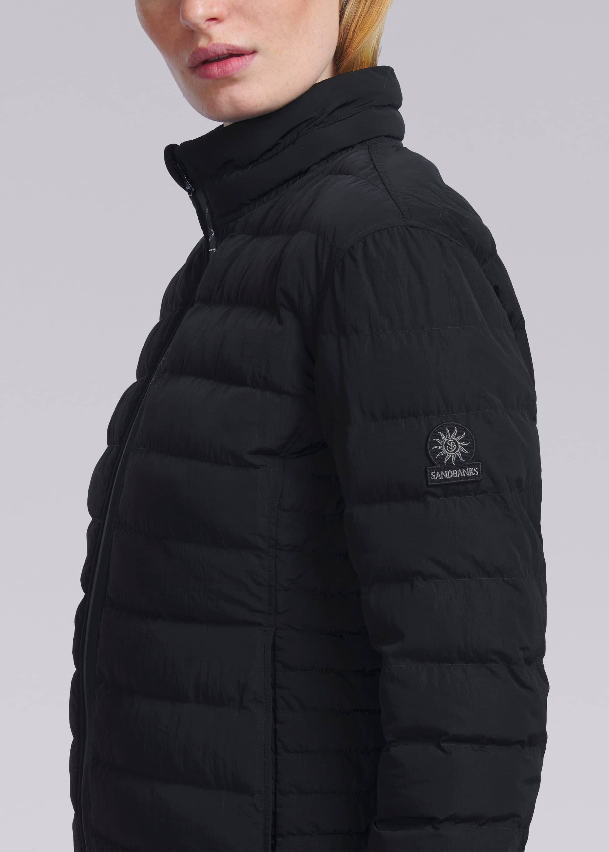 Sandbanks Women's Carbon Collection C6 ECONYL® Micro Puffer - Black - Sandbanks