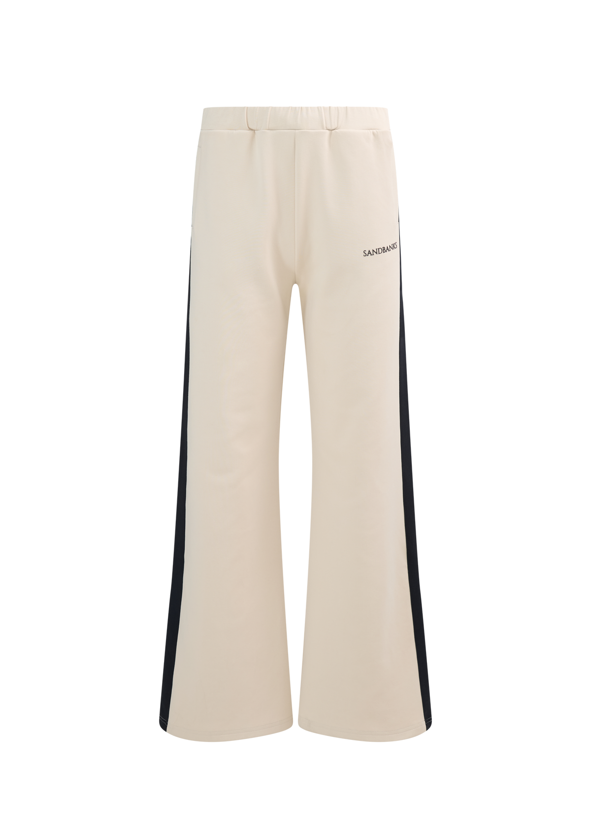 Contrast Stripe Wide-Leg Joggers - Stone