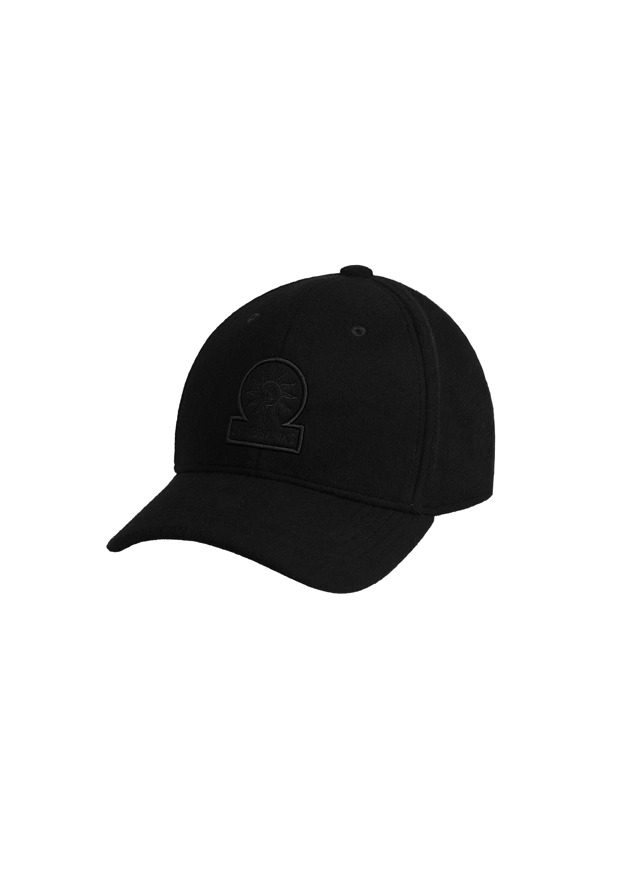 Sandbanks Badge Logo Cap - Black Wool