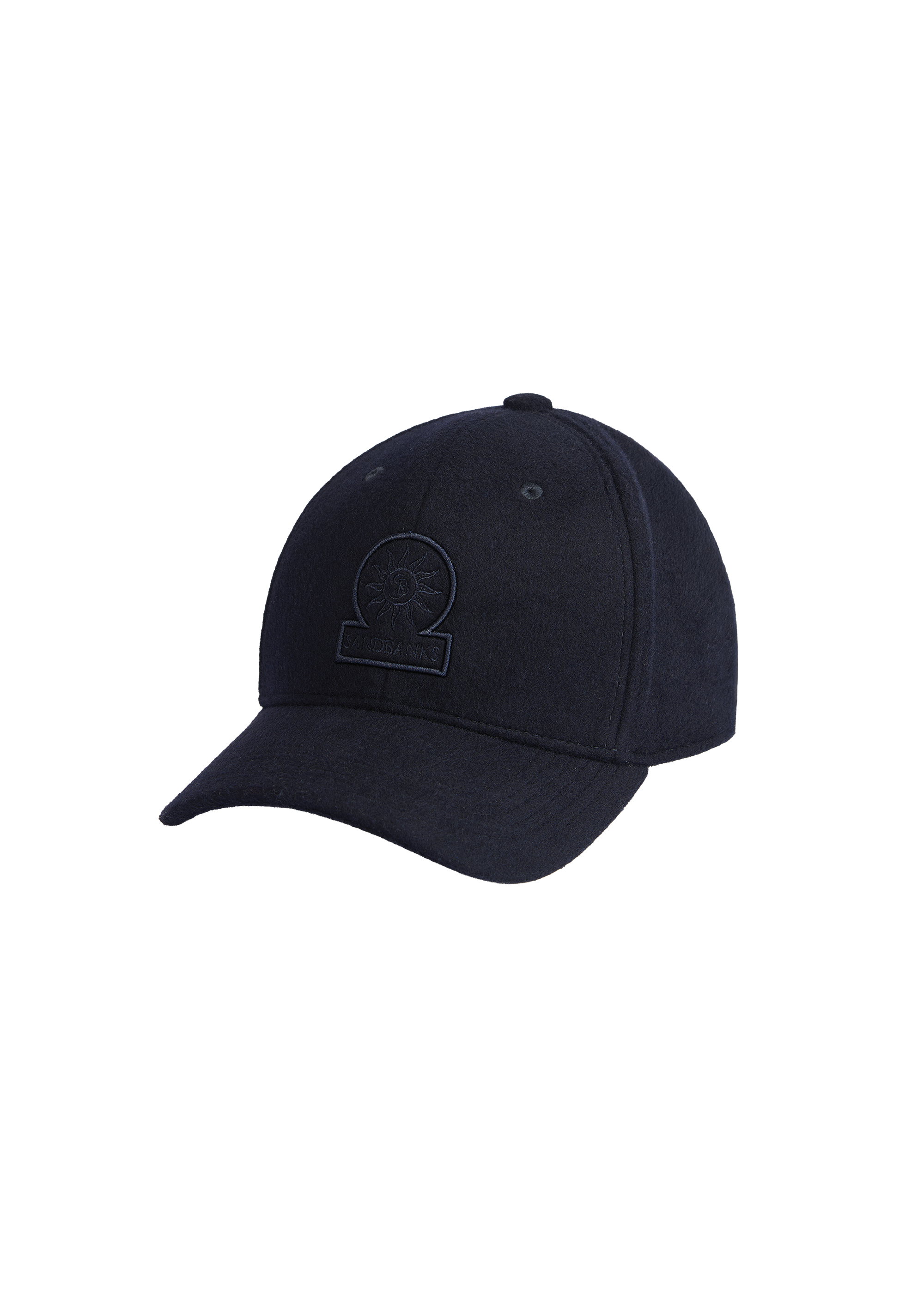 Sandbanks Badge Logo Cap - Navy Wool