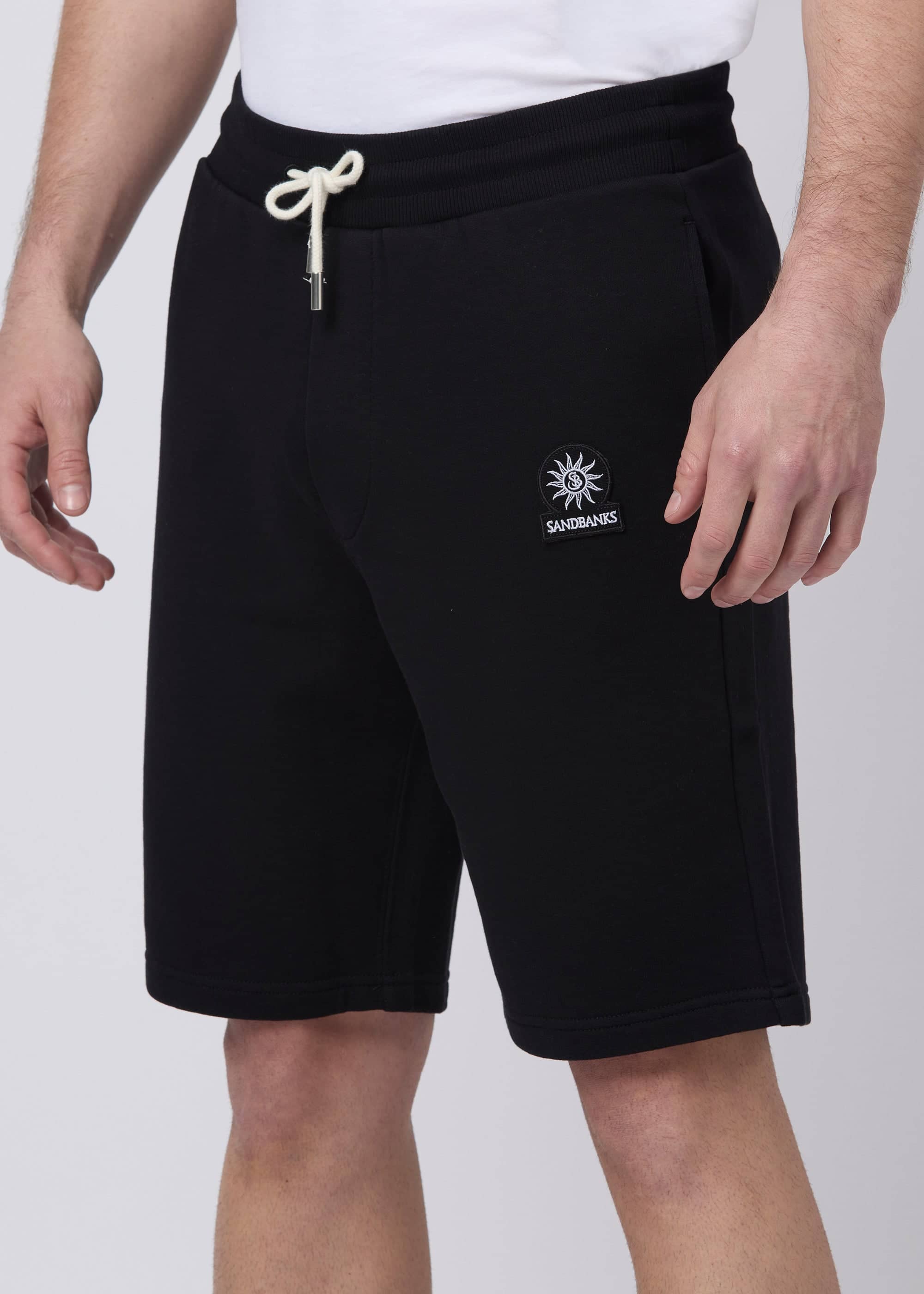 Sandbanks Badge Logo Sweat Short - Black - Sandbanks