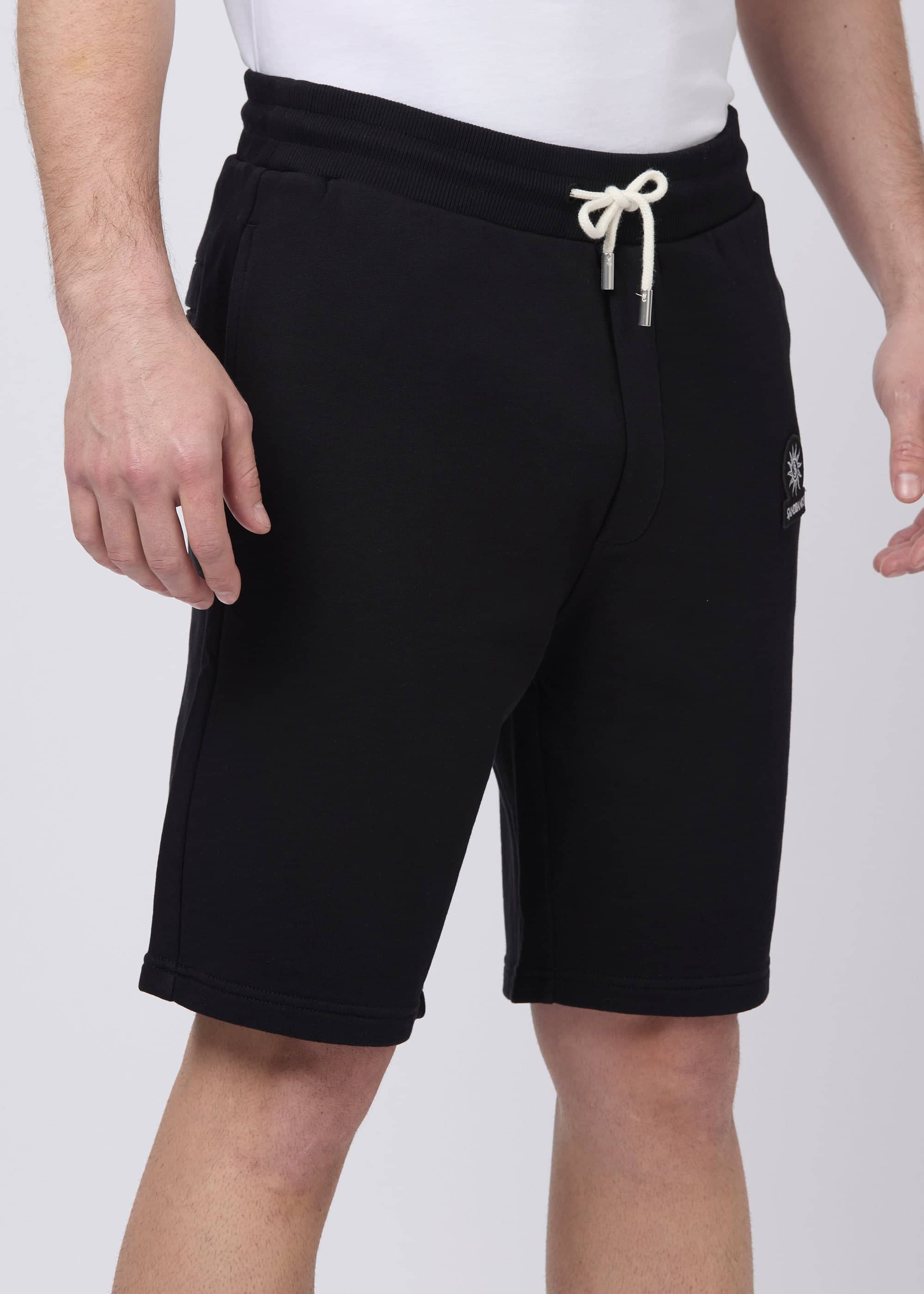 Sandbanks Badge Logo Sweat Short - Black - Sandbanks