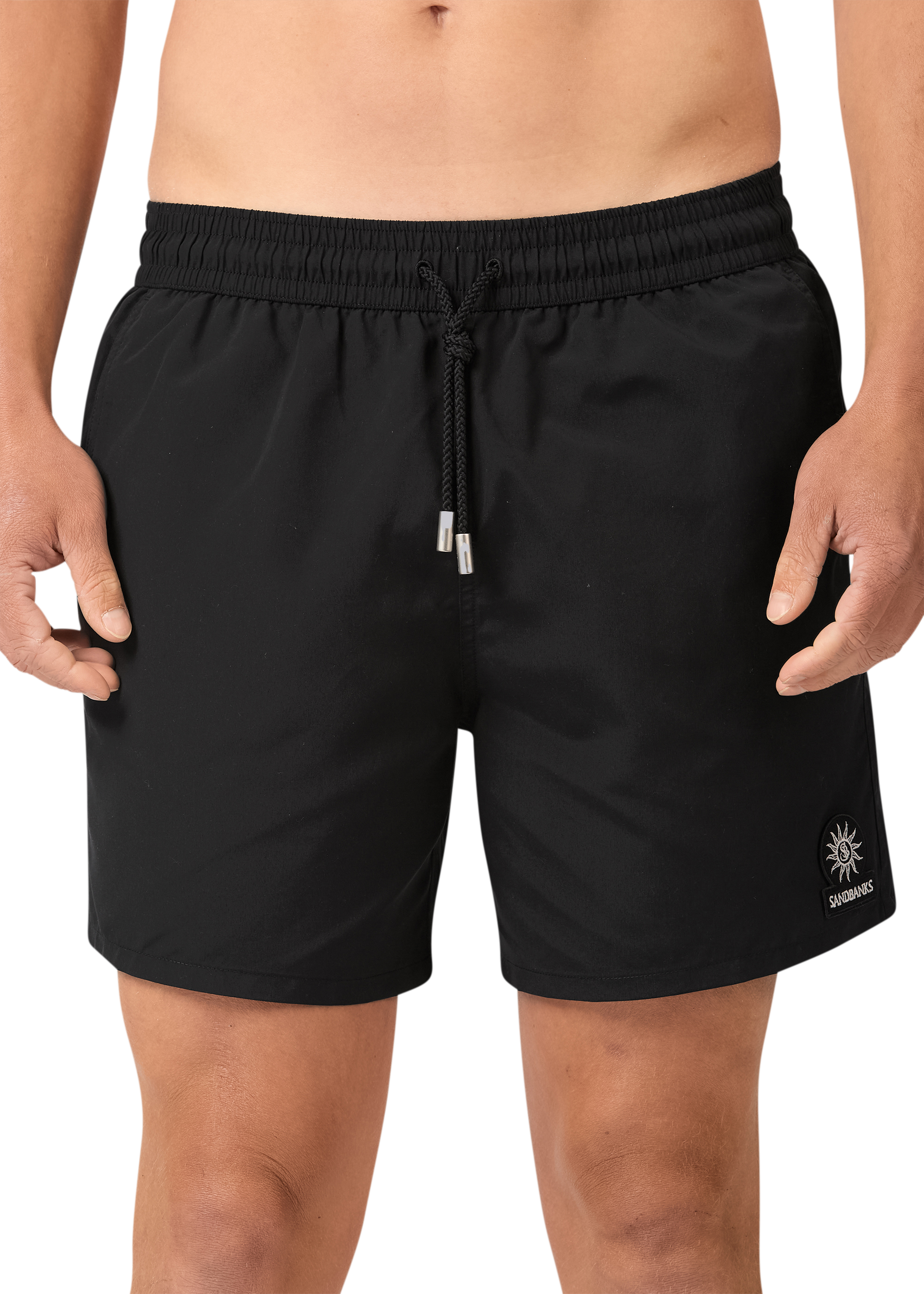 Sandbanks Badge Logo Swim Shorts - Black