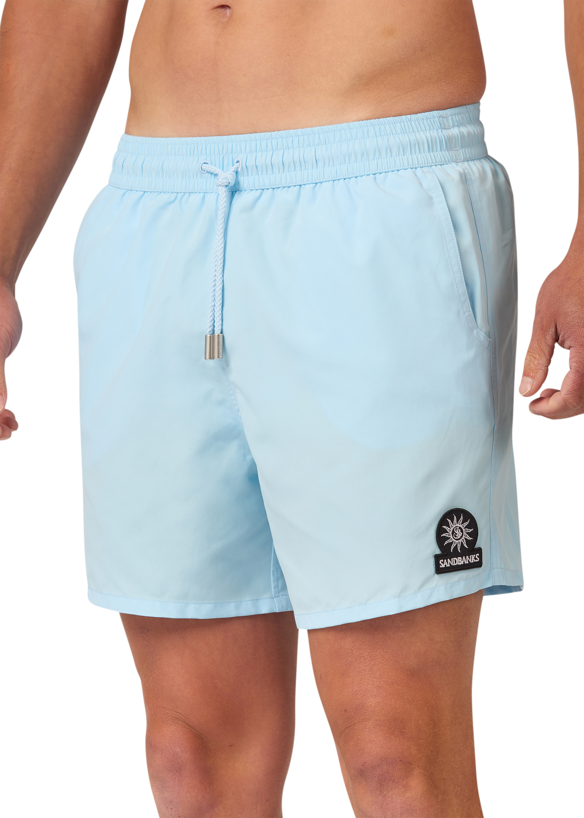Sandbanks Badge Logo Swim Shorts - Crystal Blue