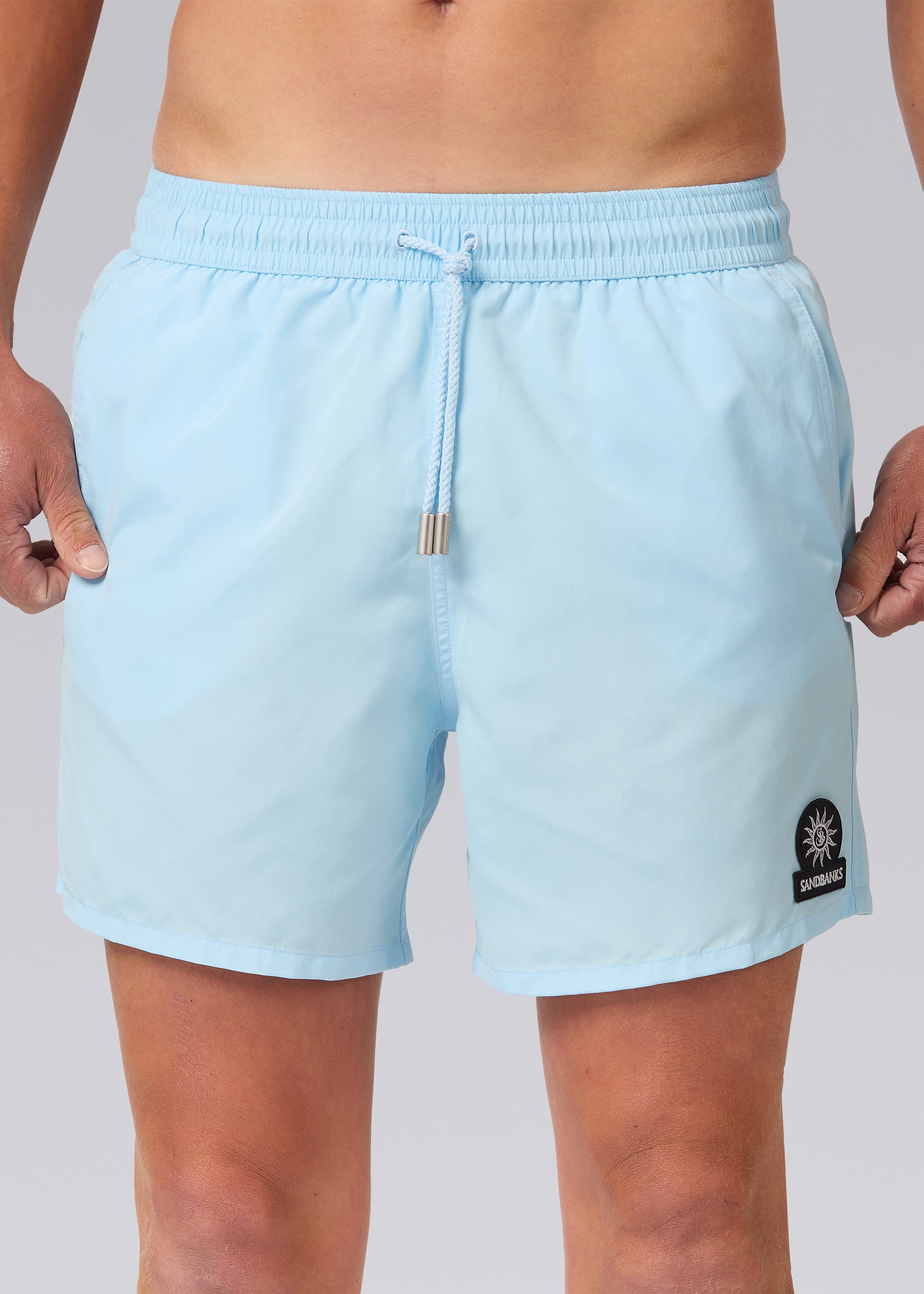 Sandbanks Badge Logo Swim Shorts - Crystal Blue - Sandbanks