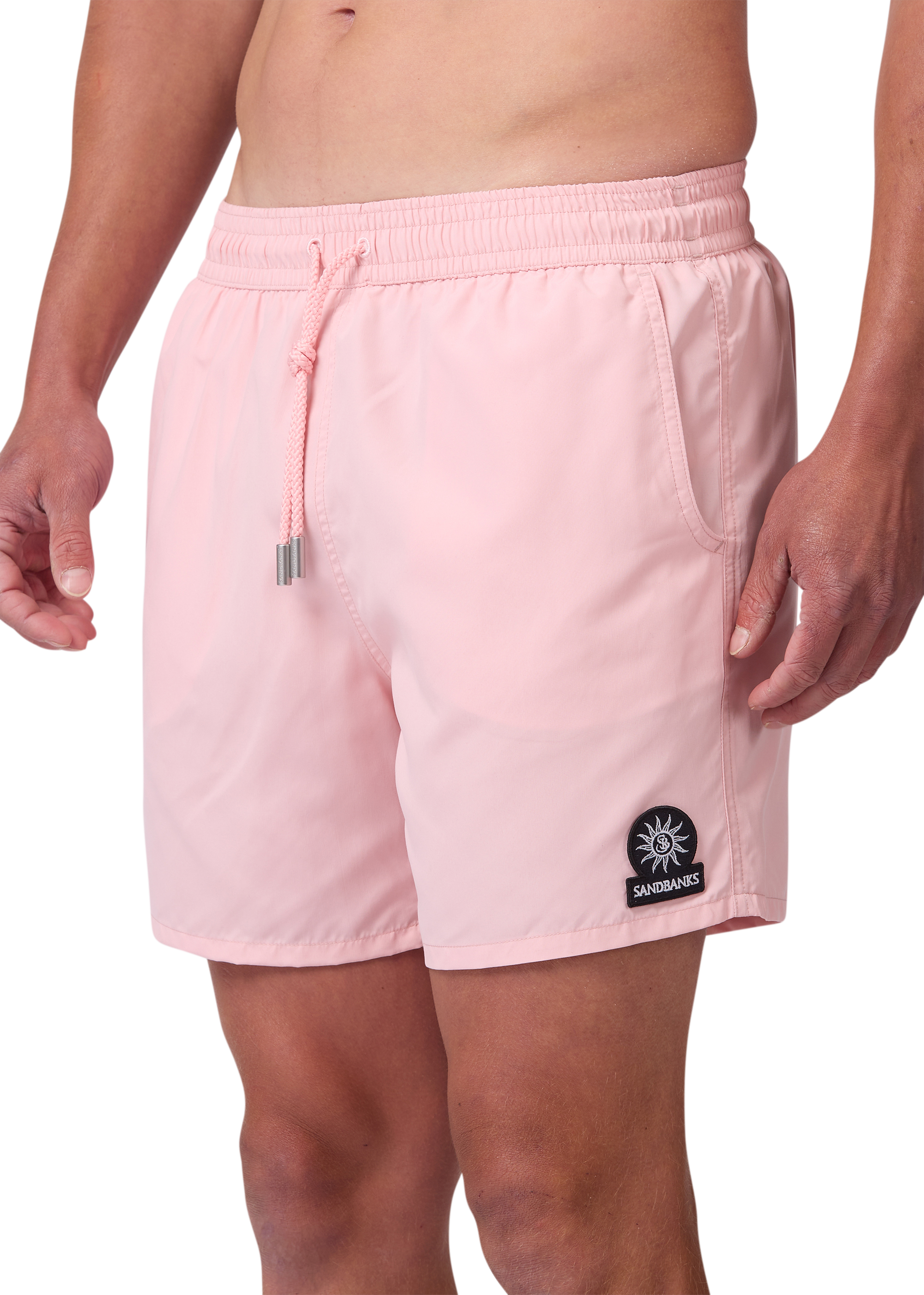 Sandbanks Badge Logo Swim Shorts - Crystal Rose