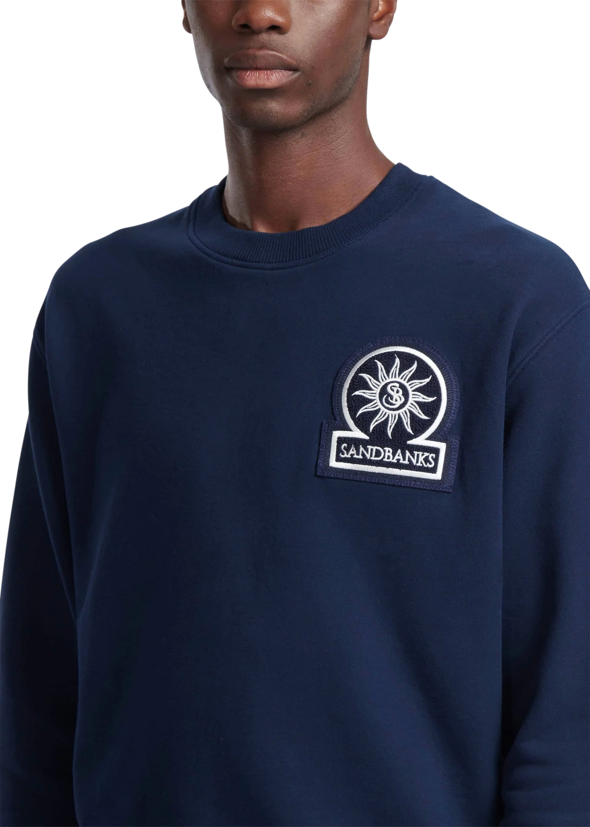 Sandbanks Boucle Badge Sweatshirt - Navy